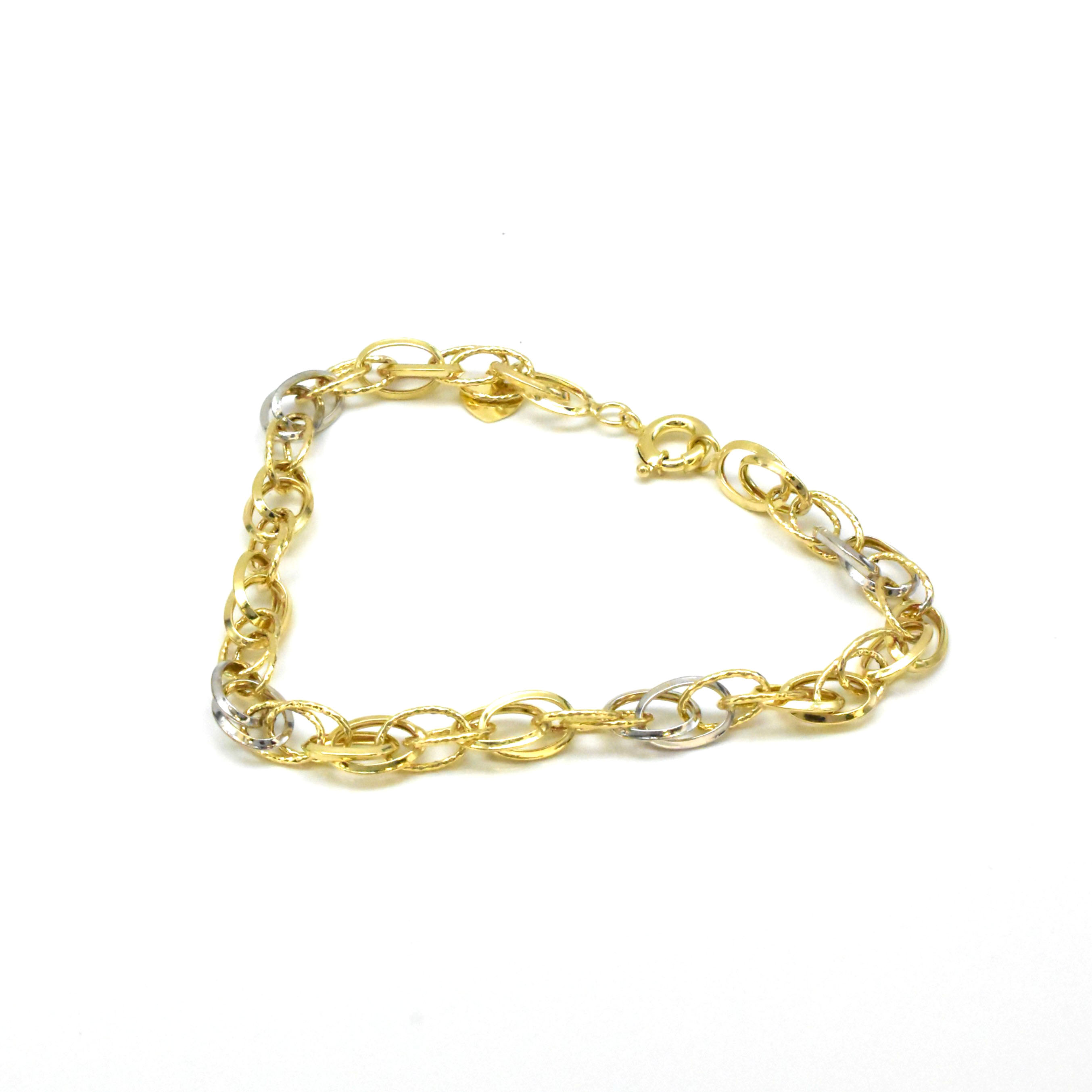 златна гривна едри звена 14K двуцветна Avangard Gold
