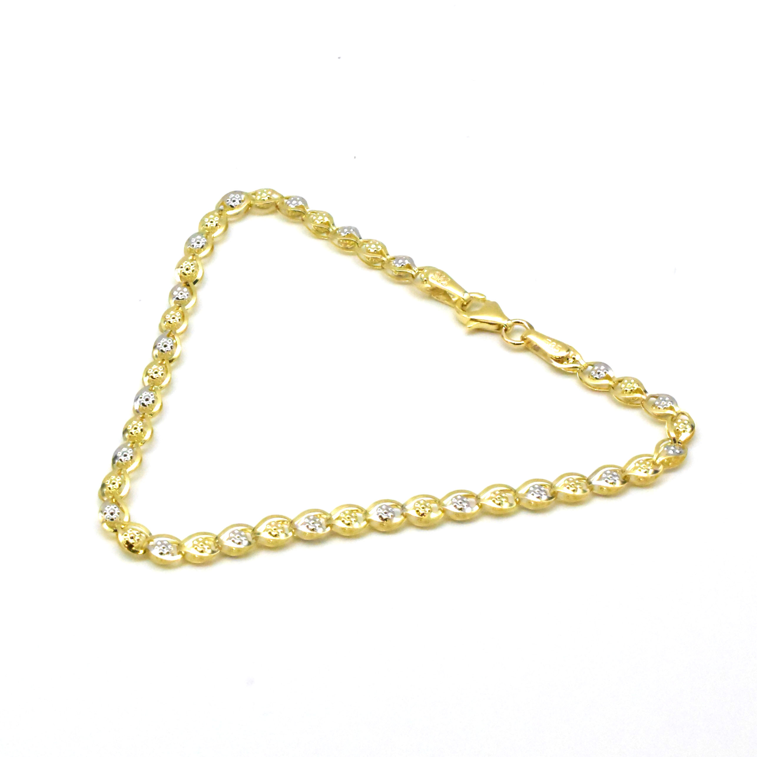 златна гривна двуцветна фина 20 см 14K Avangard Gold
