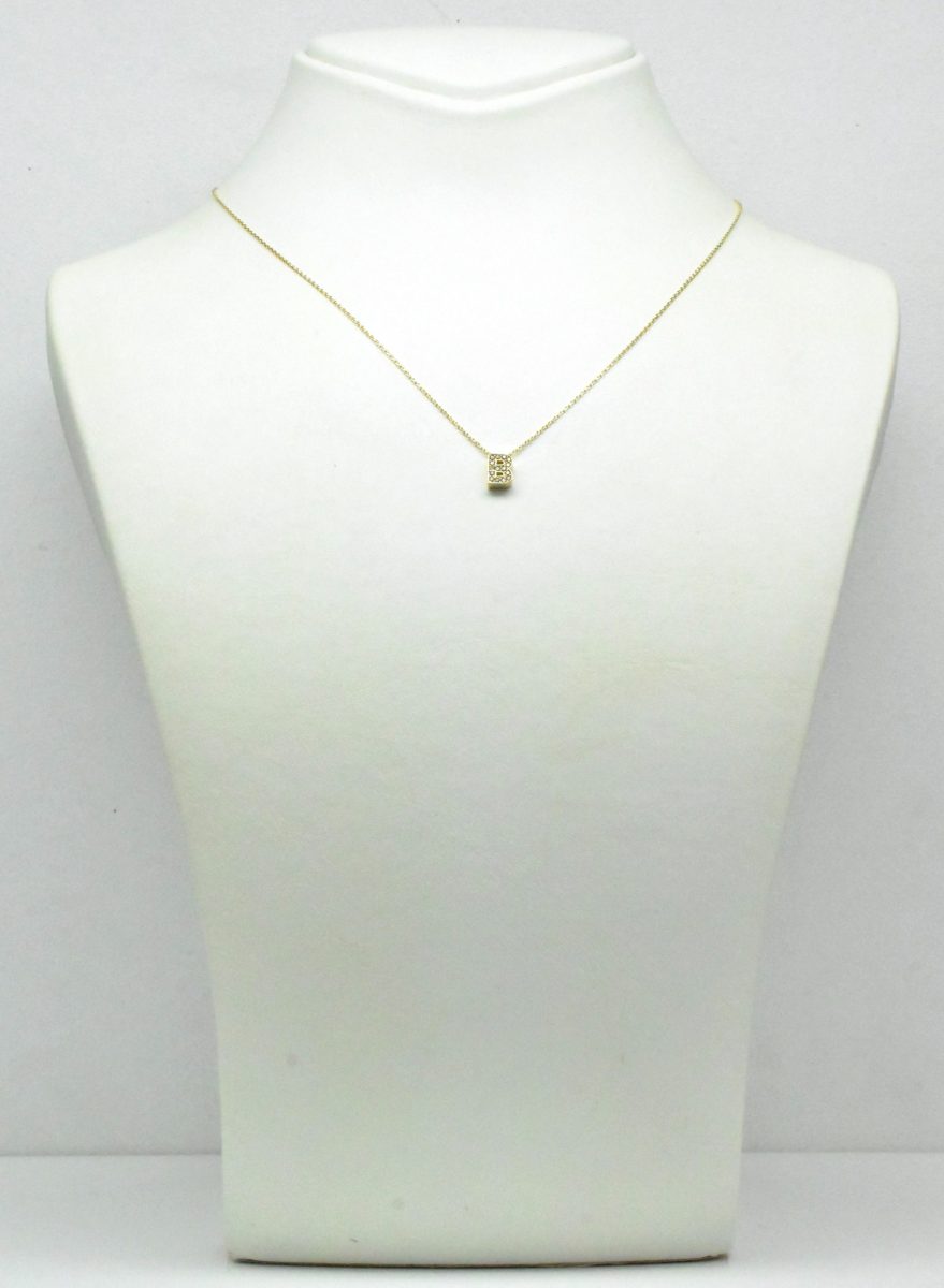 златно колие буква b 14K 585 с цирконий Avangard Gold