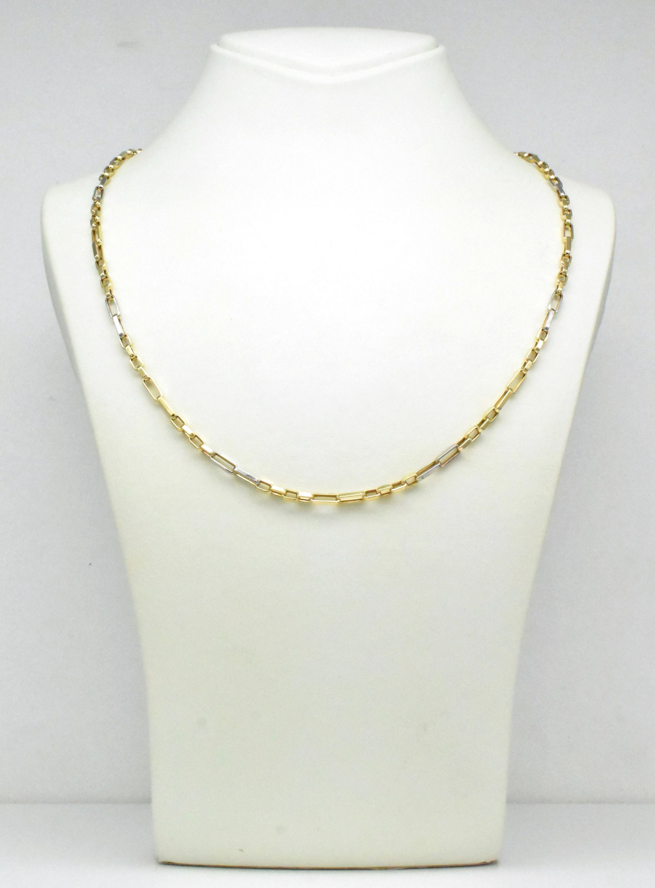 Мъжки двуцветен златен ланец 14K 585