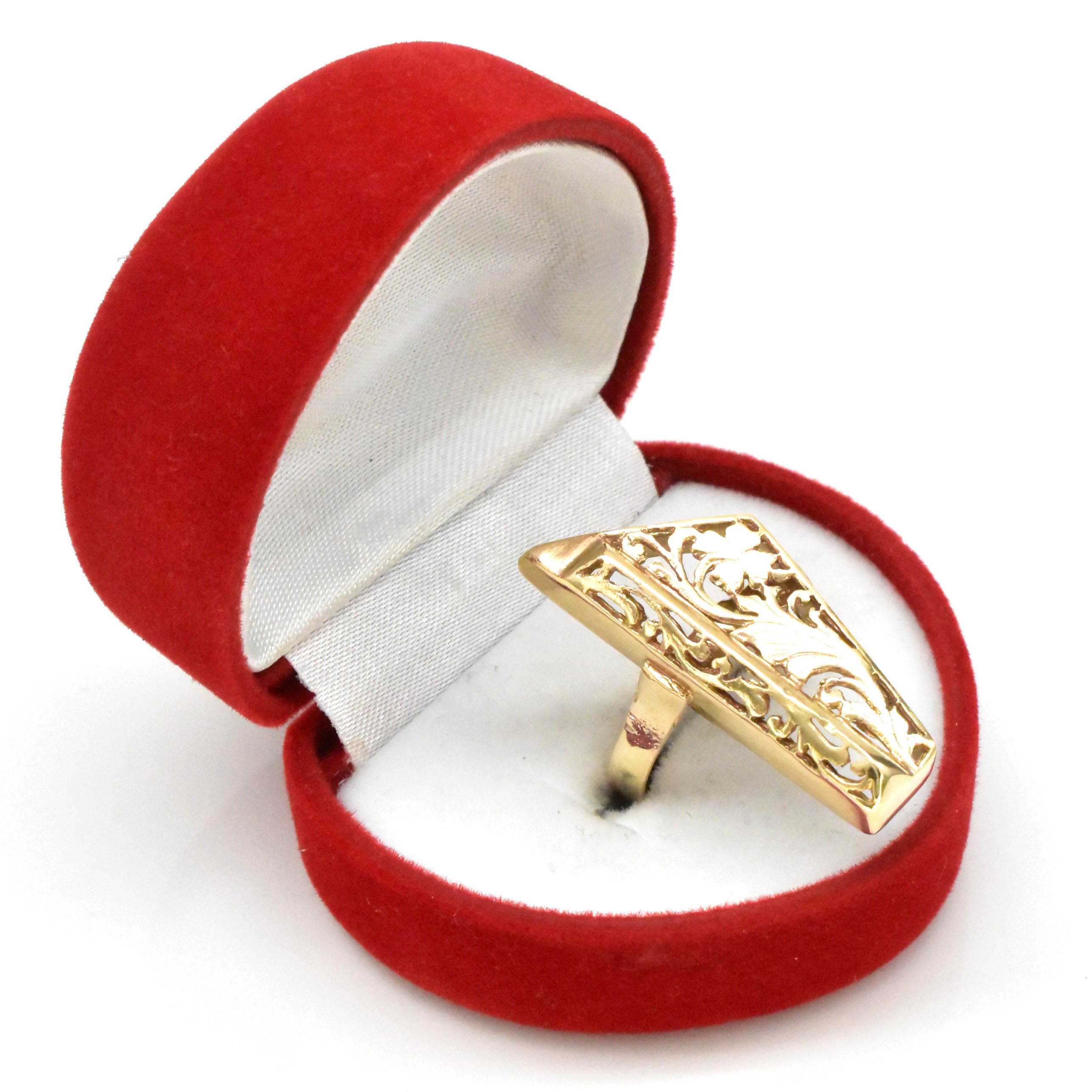 Златен дамски пръстен Piano 14K с ажурен дизайн