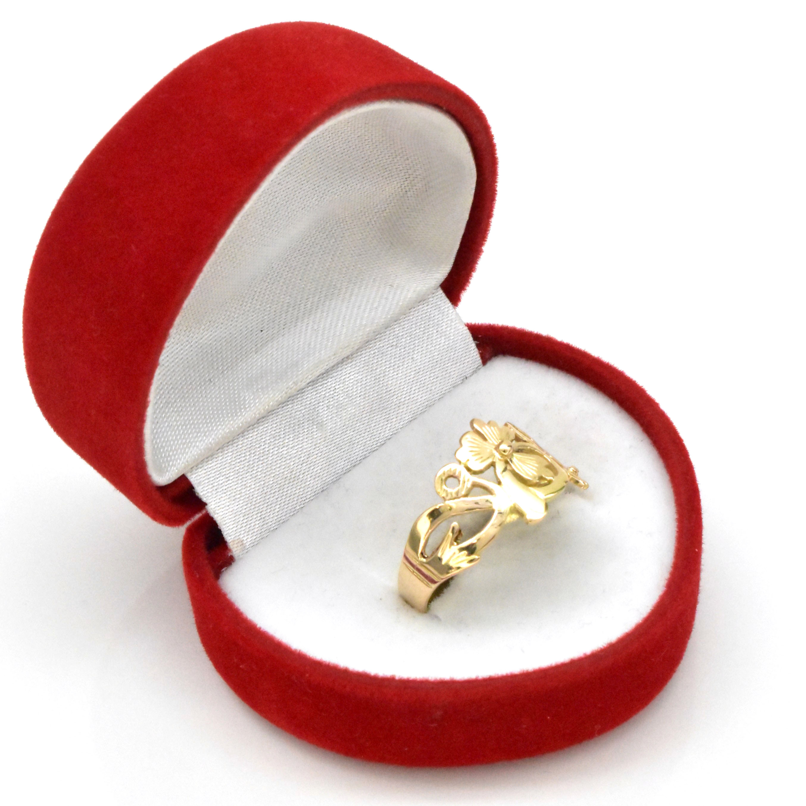 Златен дамски пръстен с детелина 14K