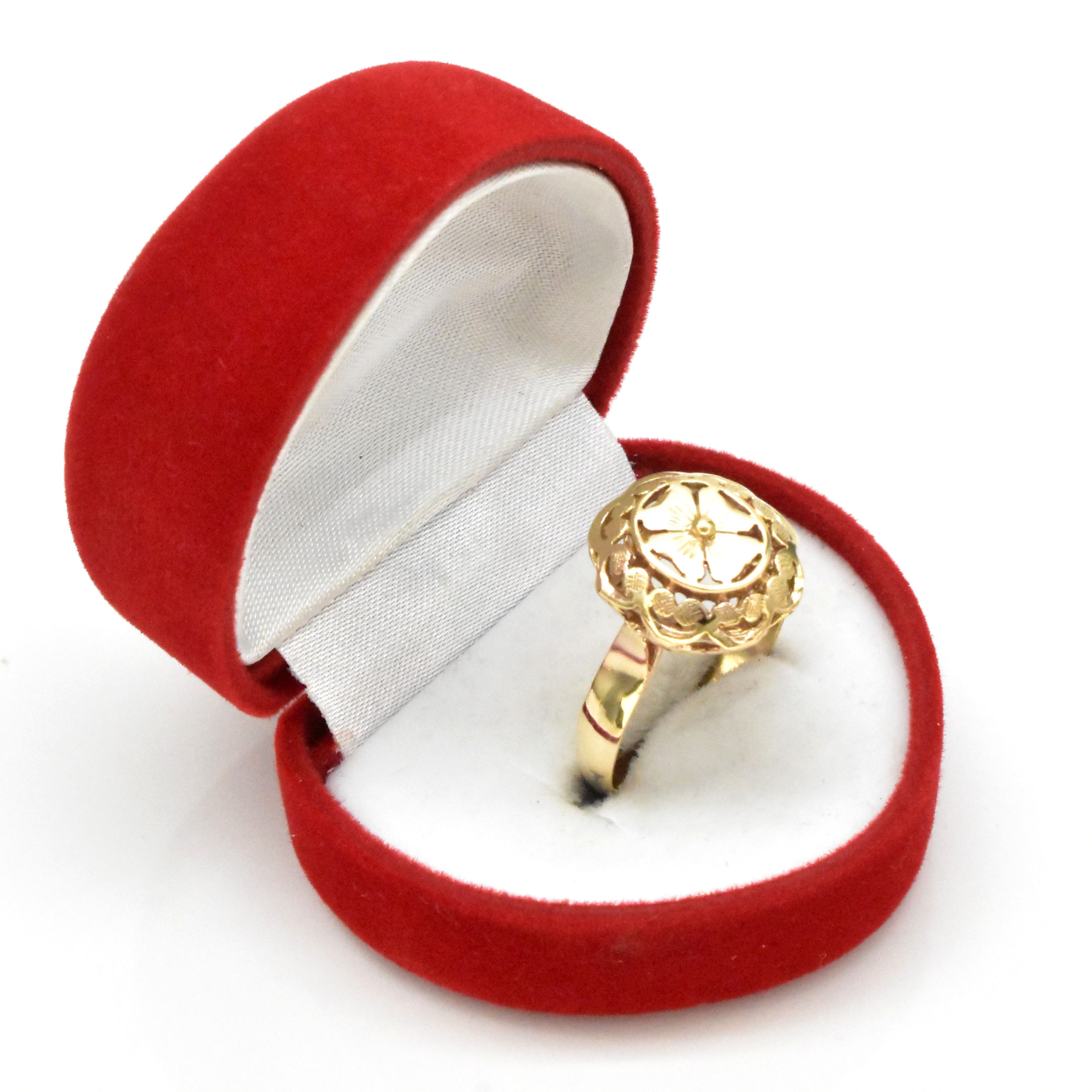 златен пръстен с медальон 14K 585 Avangard Gold