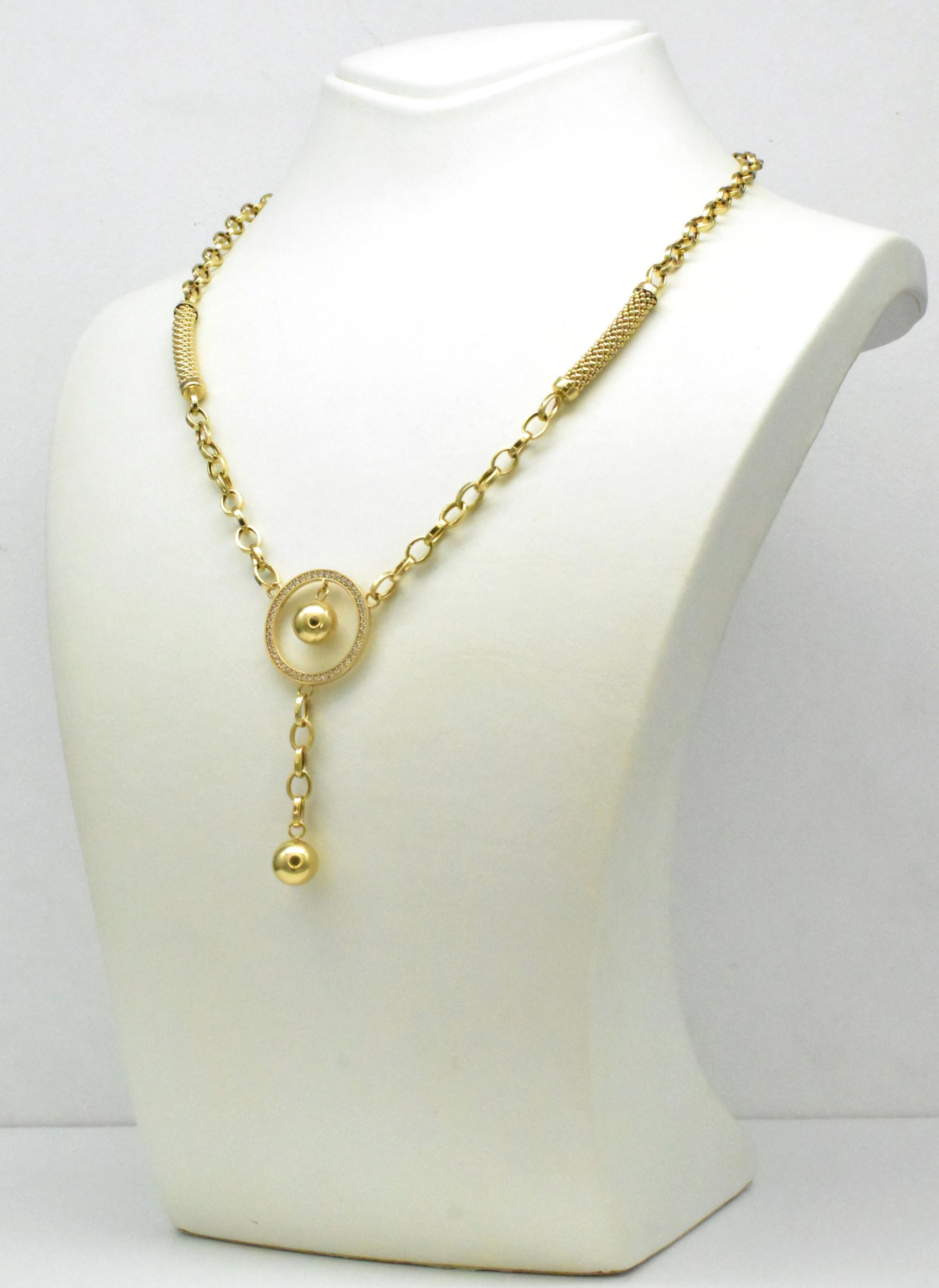Дамско златно колие с декоративна висулка 14K