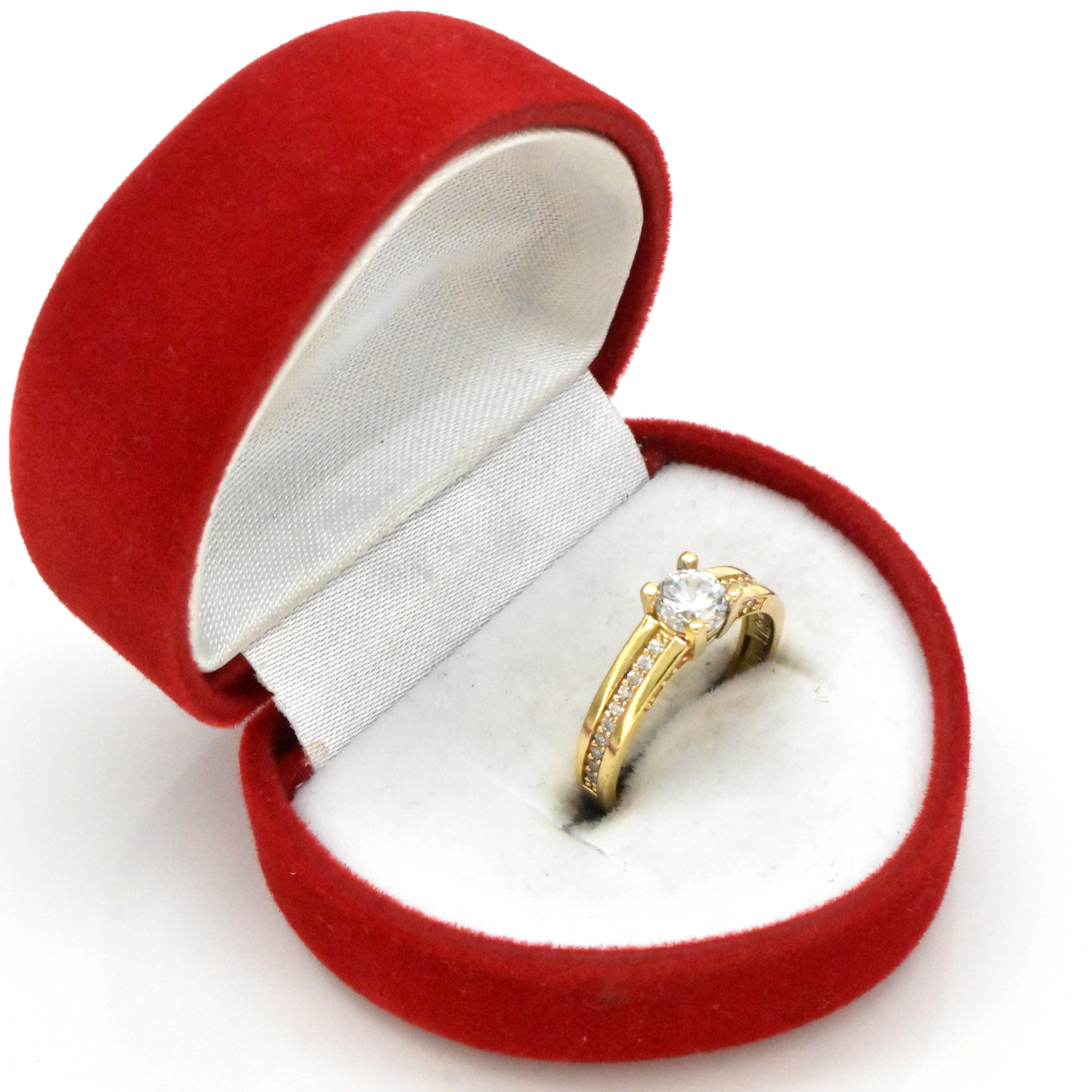Златен дамски пръстен с централен цирконий 14K