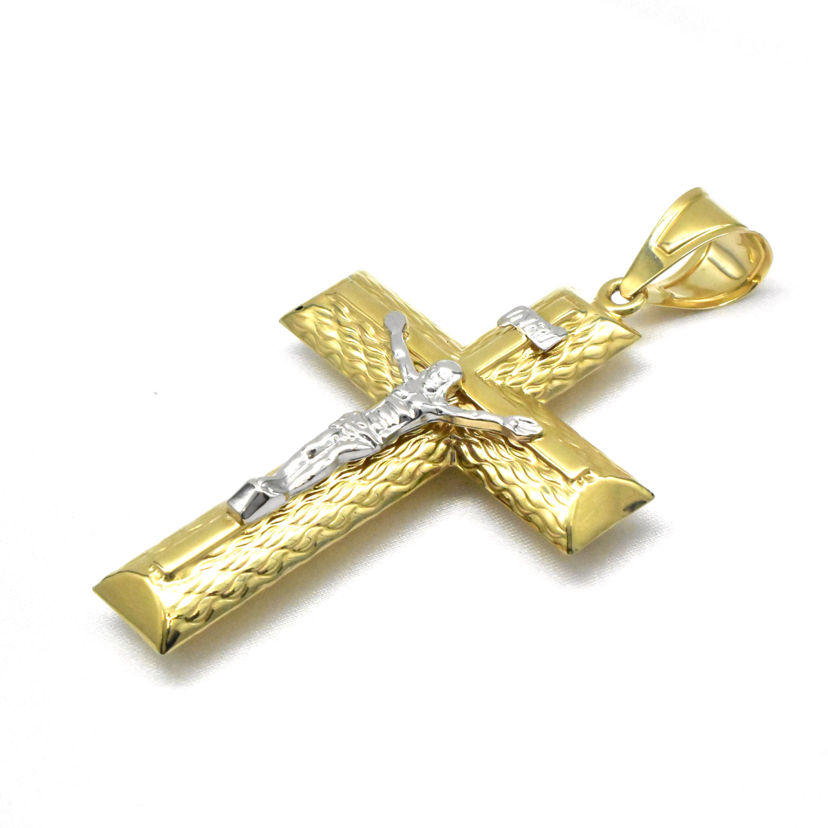 Златна висулка кръст с Исус 14K – 8.98гр / 7см