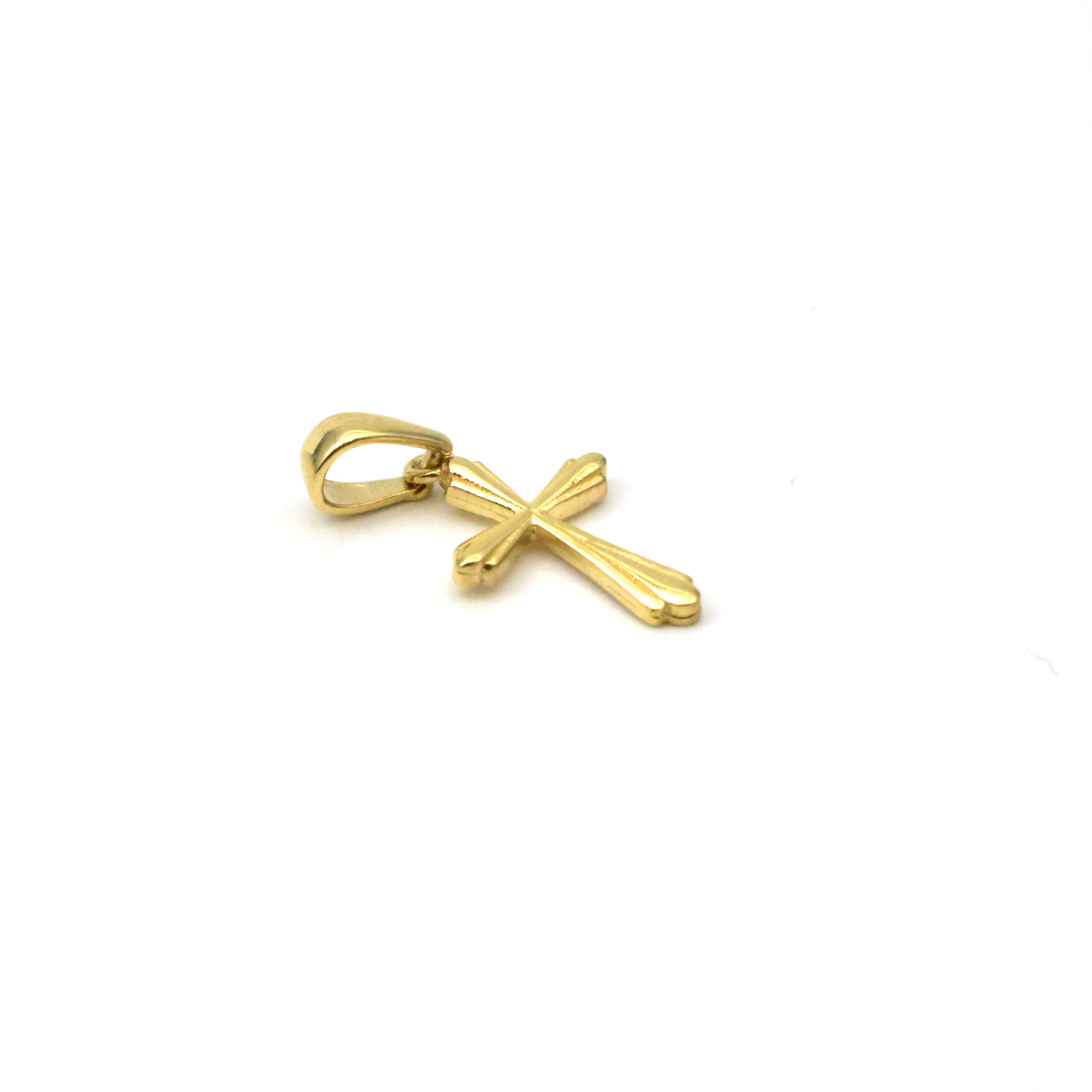 Малка златна висулка кръст 14K