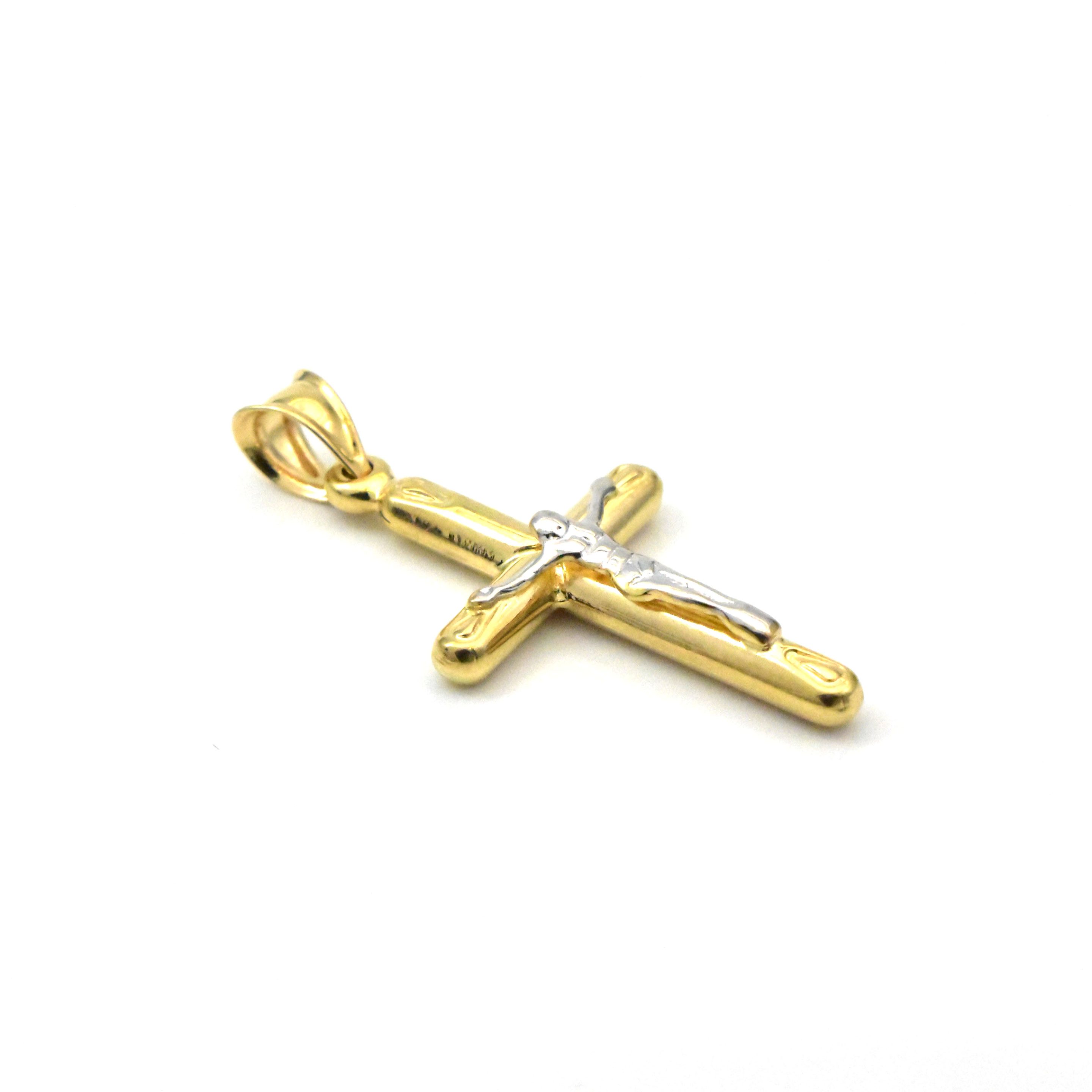 Златна висулка кръст с Исус 14K