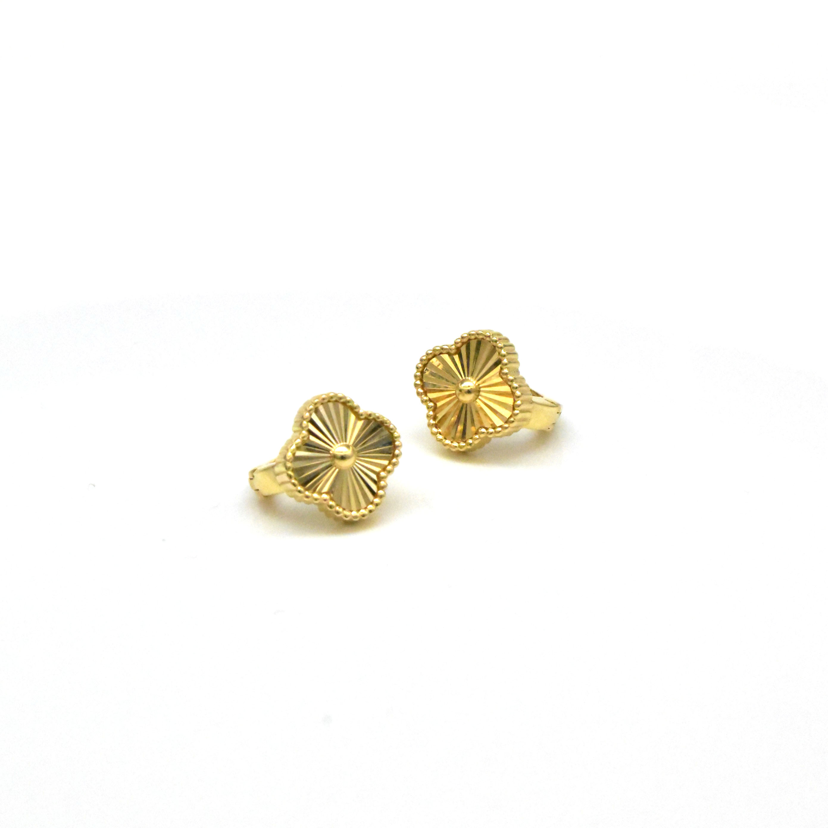 Дамски златни обеци детелина 14К – Avangard Gold