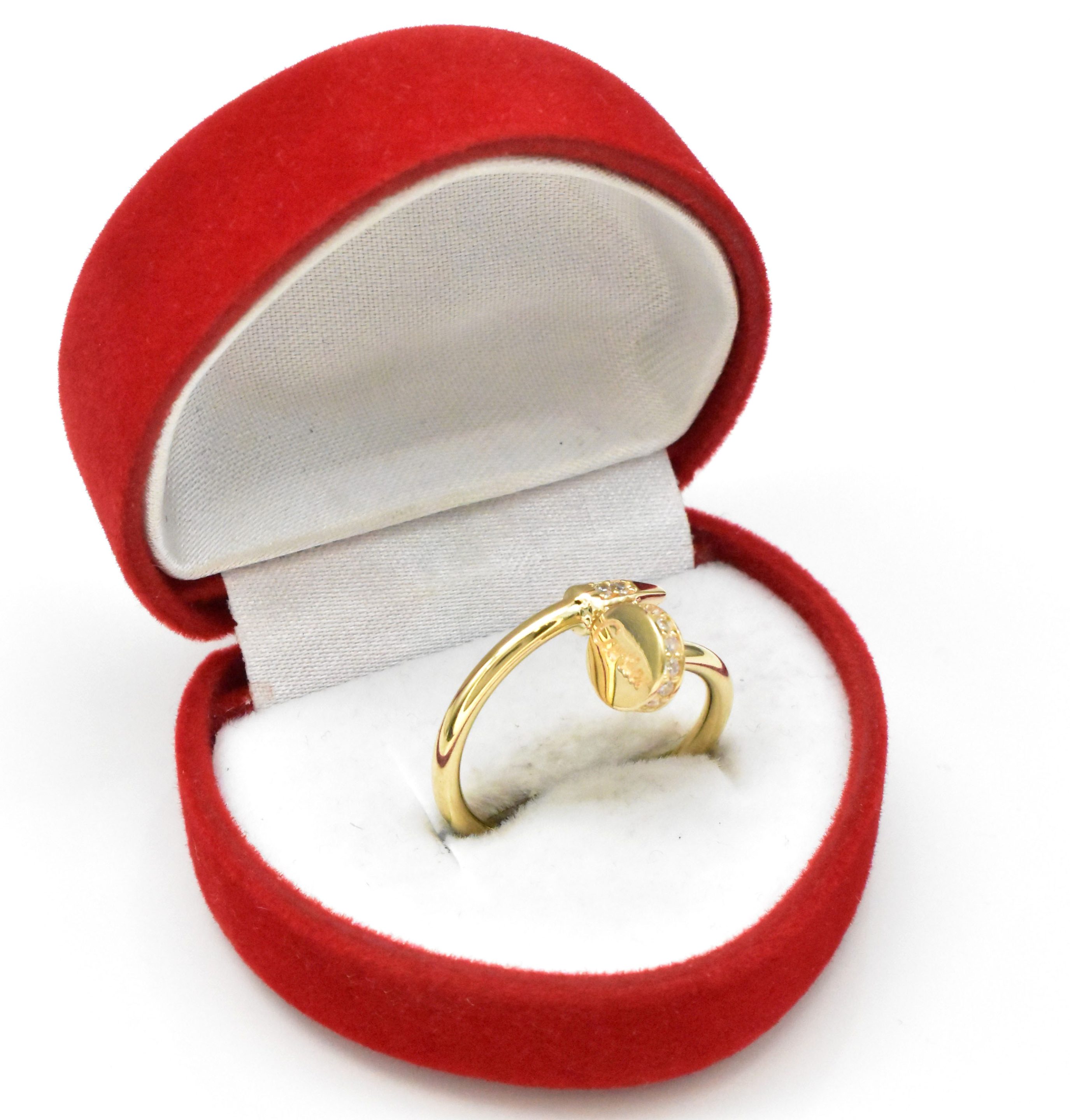 Дамски златен пръстен Пирон 14K с цирконий