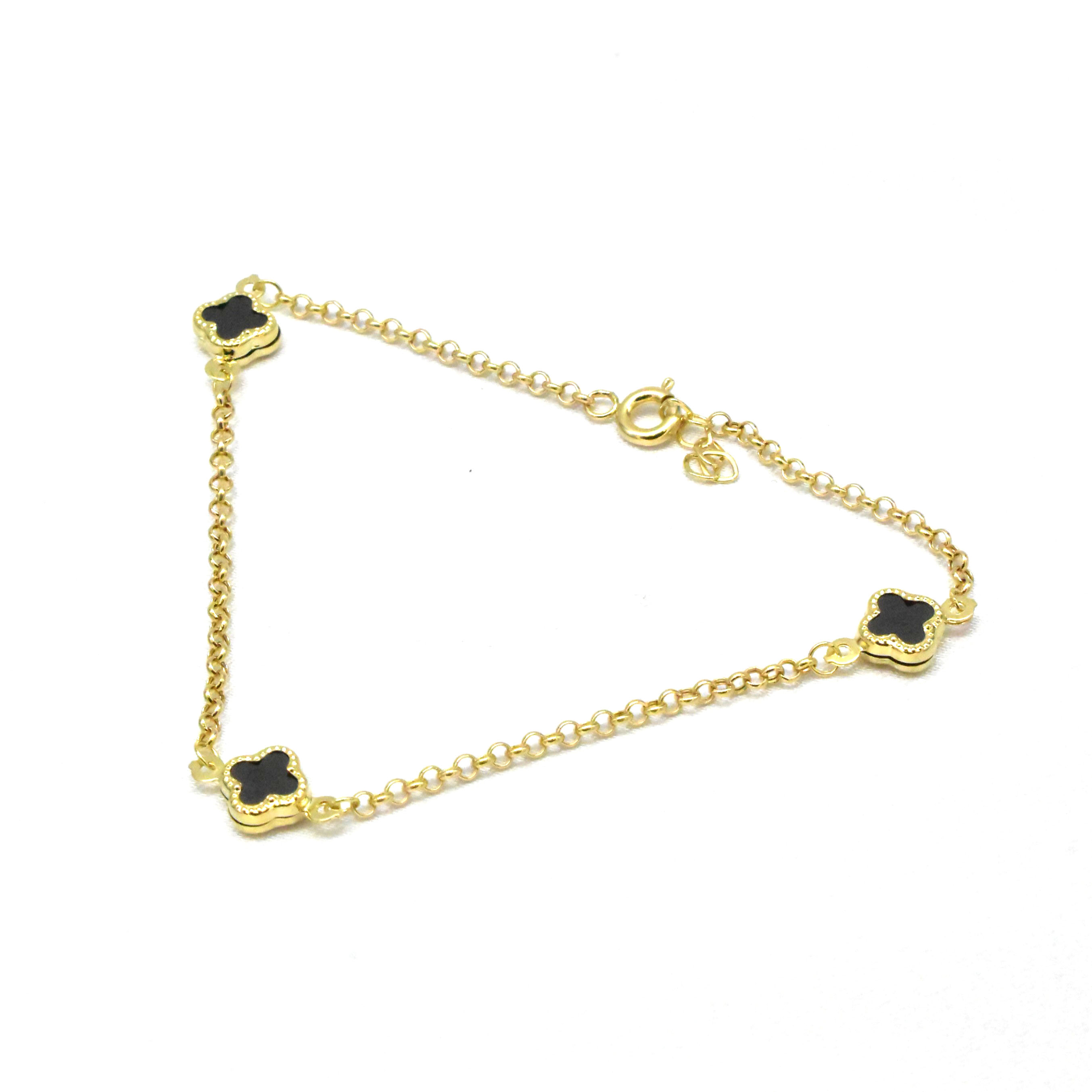 дамска златна гривна Black Clover 14K