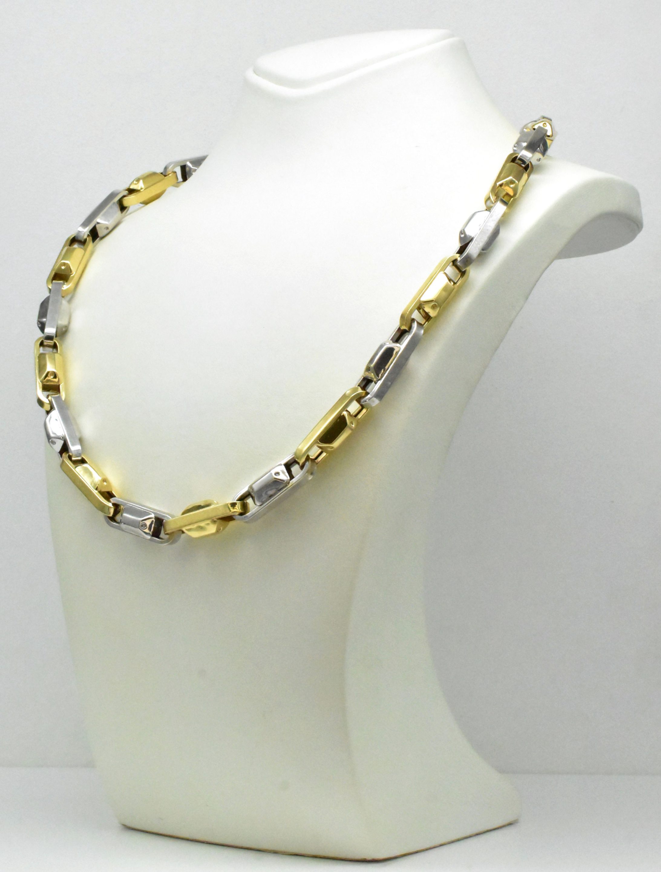 Луксозен мъжки ланец от жълто и бяло злато – Avangard Gold