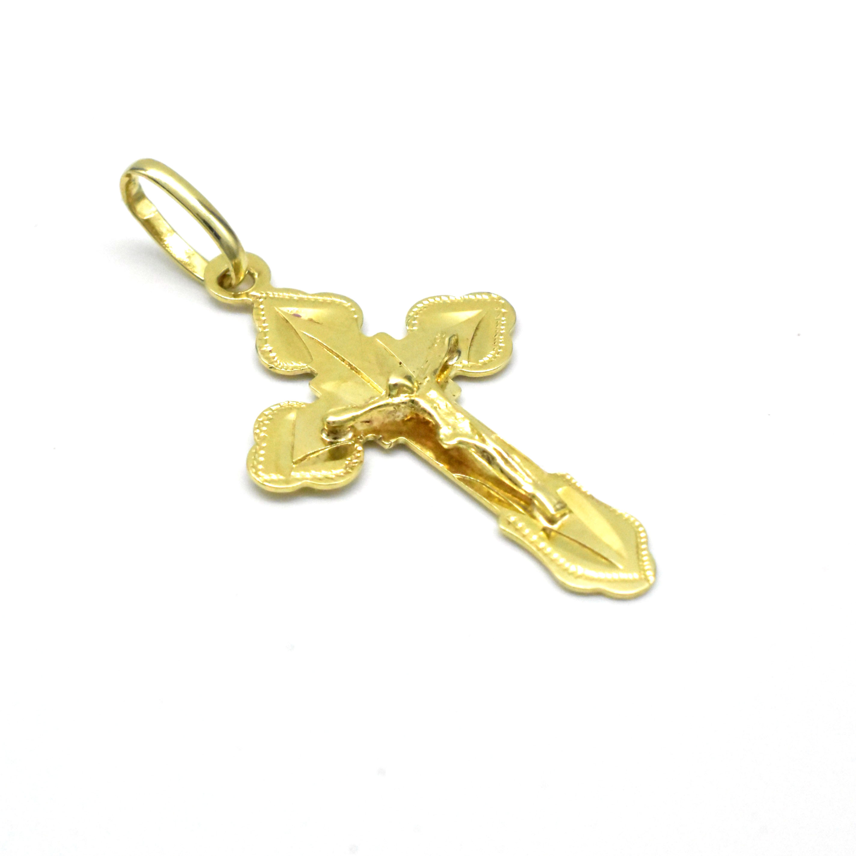 Унисекс висулка от жълто злато с разпятие – Avangard Gold
