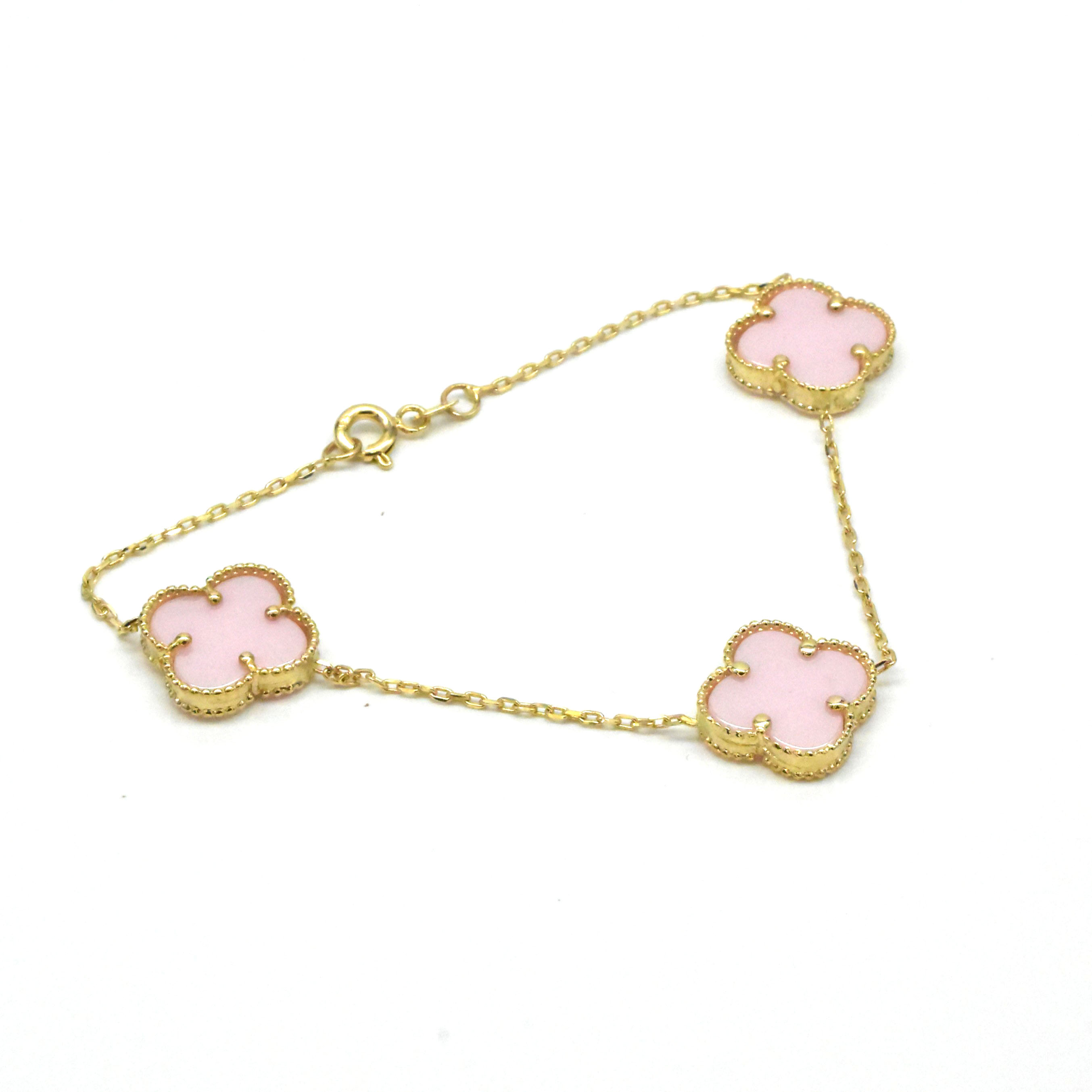 Дамска златна гривна Pink Clover 14К – 5.64гр, 17.5см