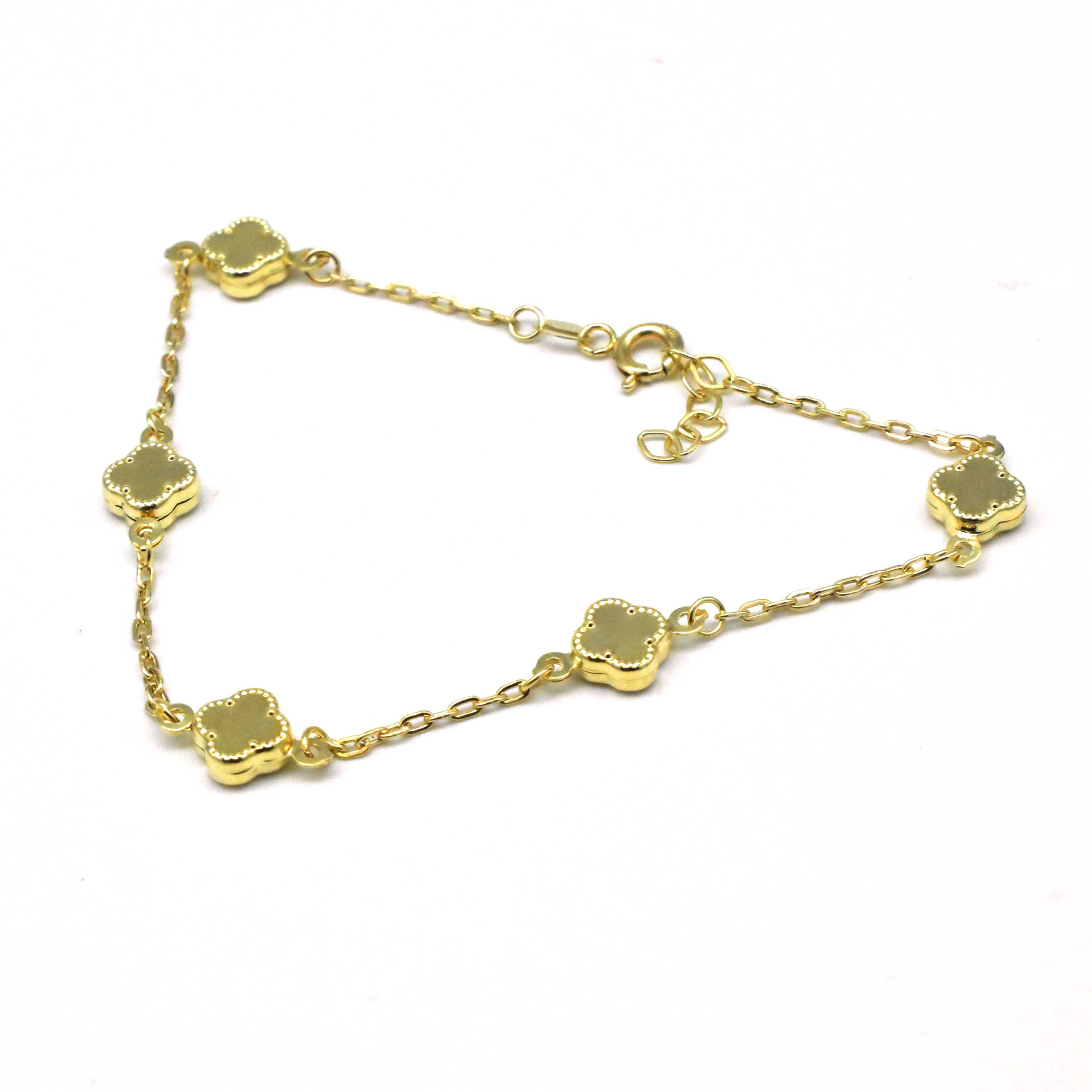 Фин дизайн на златна гривна Clover Gold 14K
