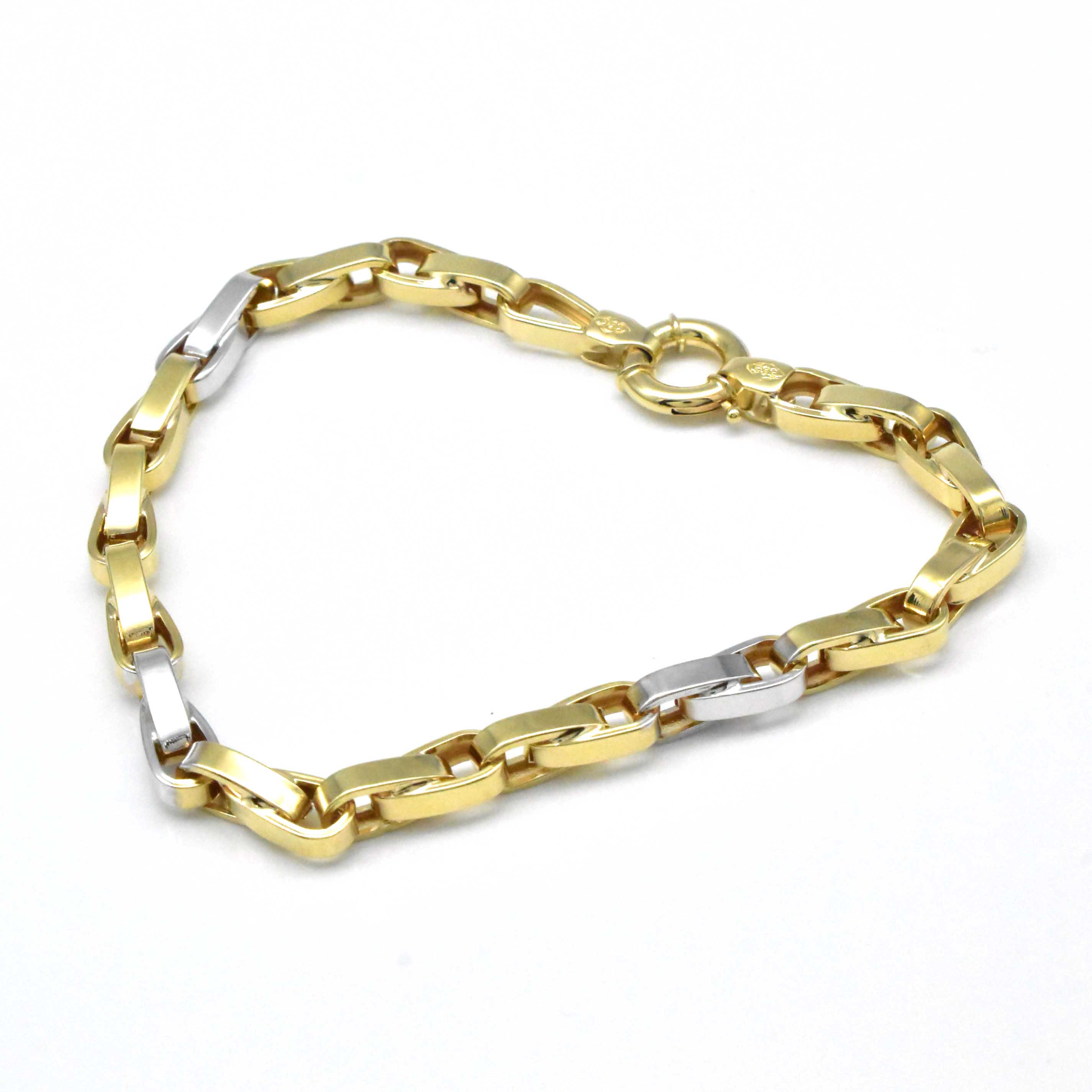 Двуцветна мъжка златна гривна Titan Link 14K