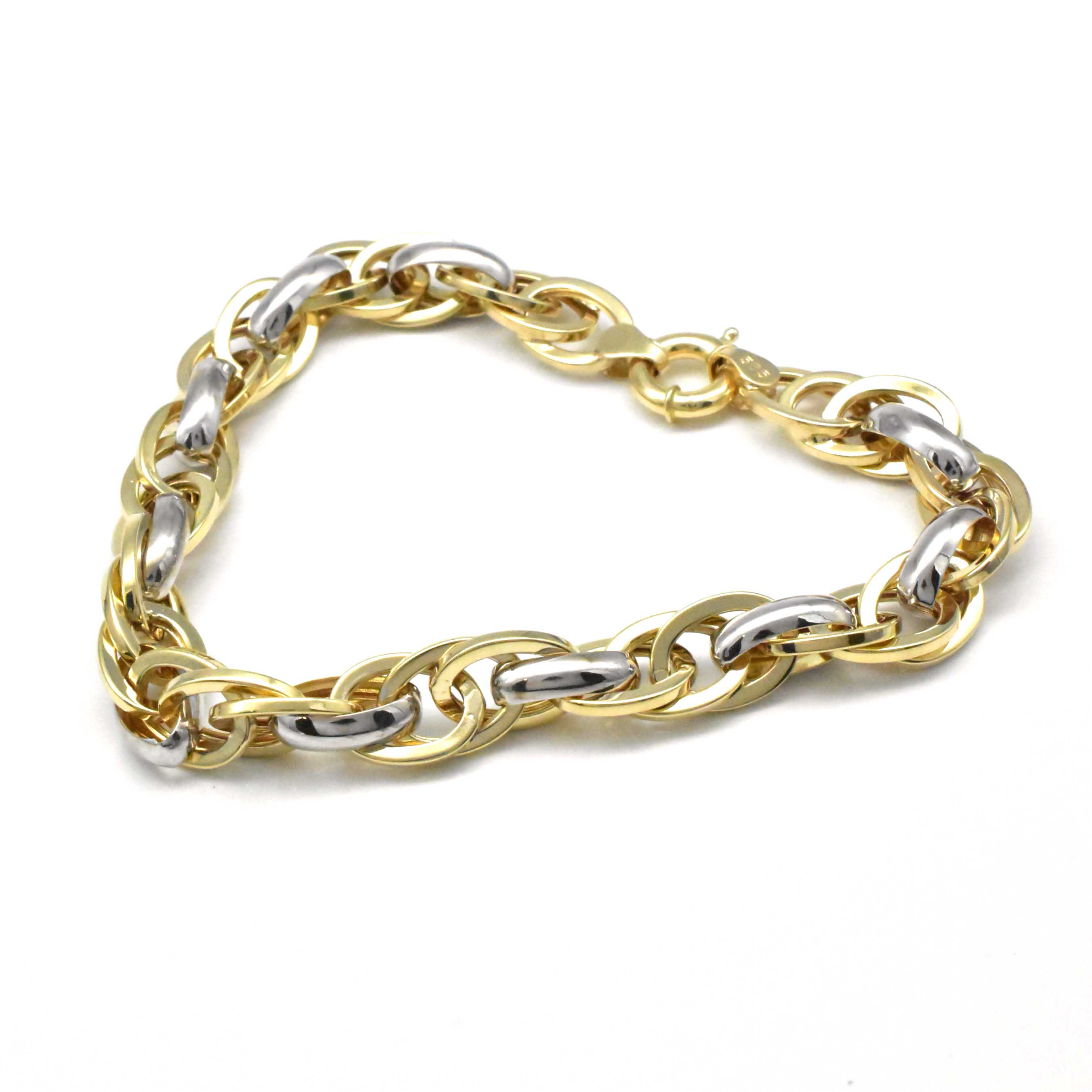 Златна гривна Aurelia Loop 14K – двуцветна плетка