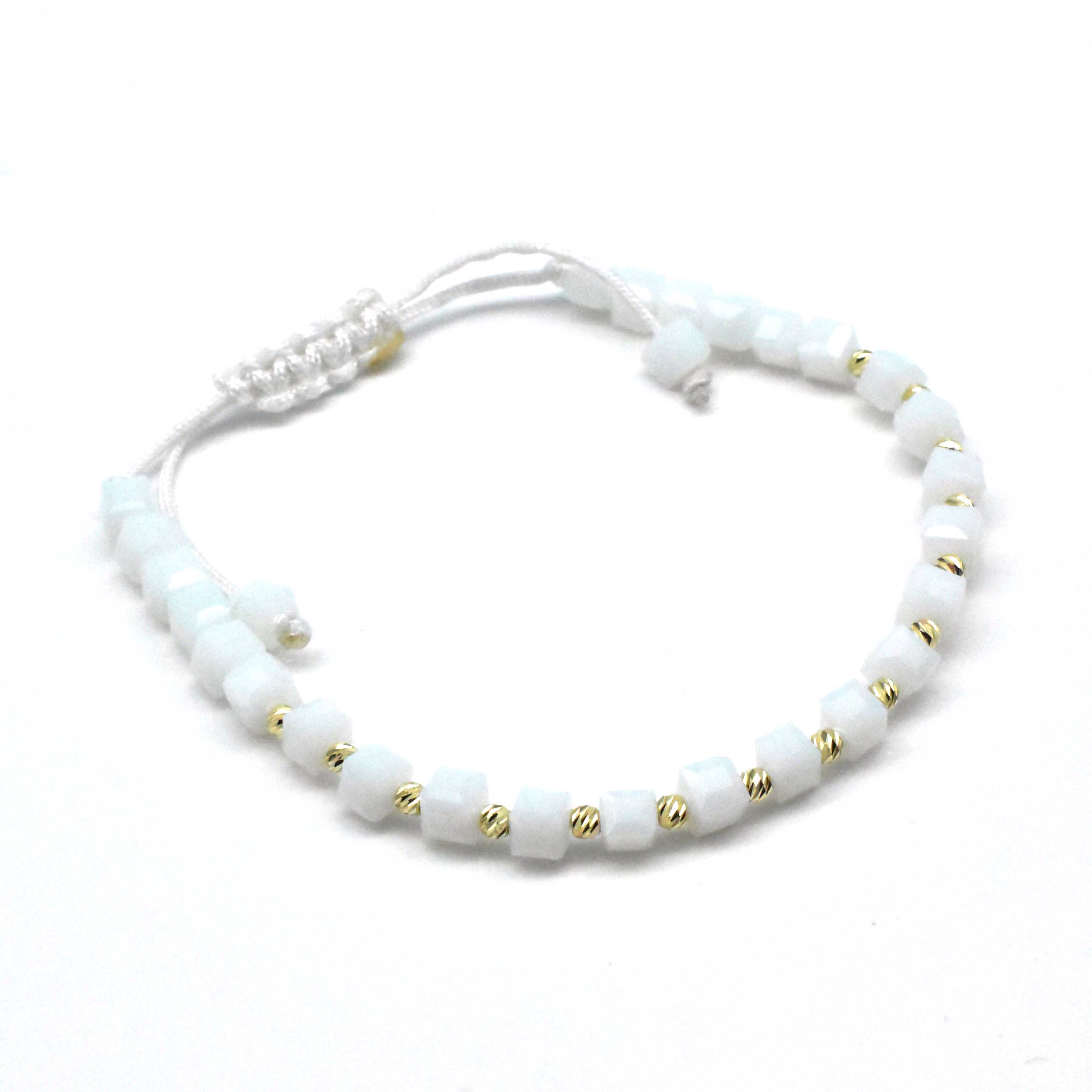 Злато на конец White Onyx 14К – унисекс гривна