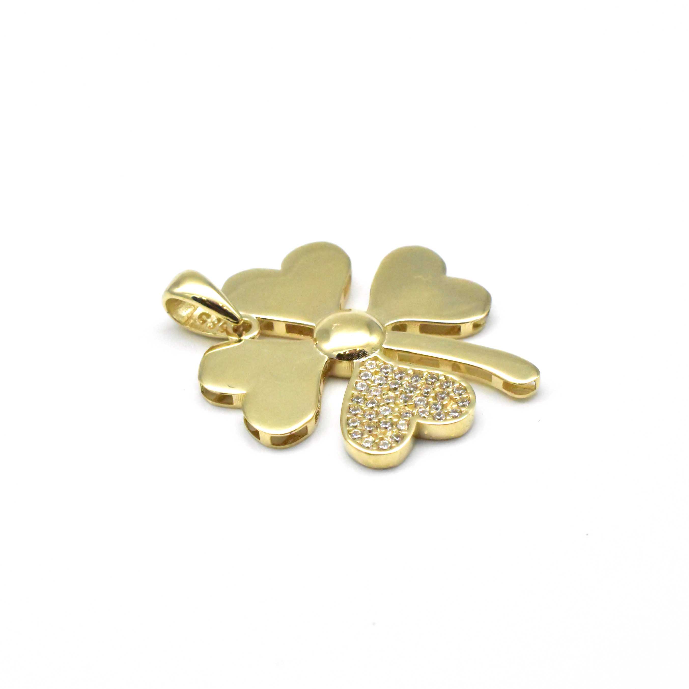 Златна висулка Clover Heart 14K 2.52гр