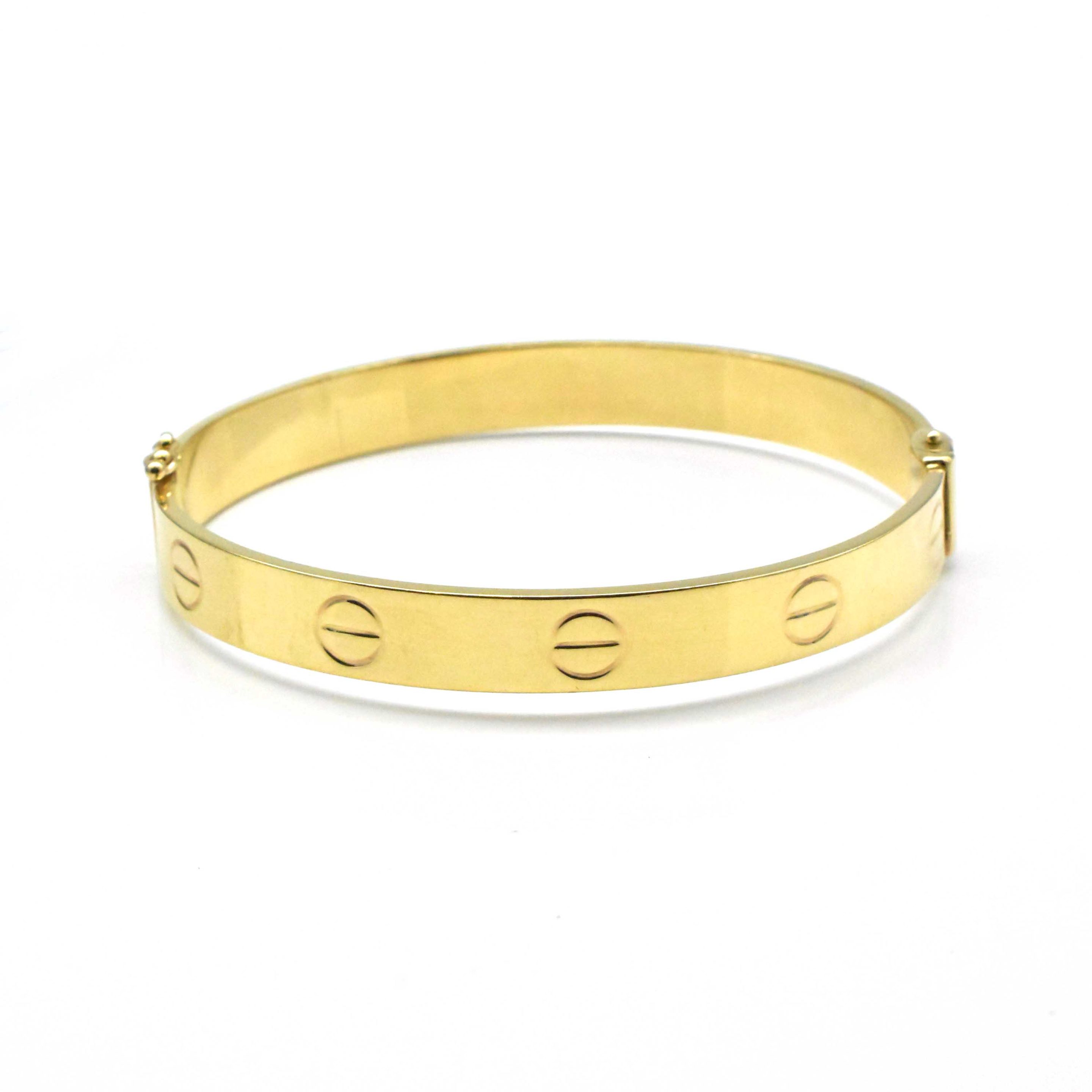 Твърда златна гривна Love серия 14K