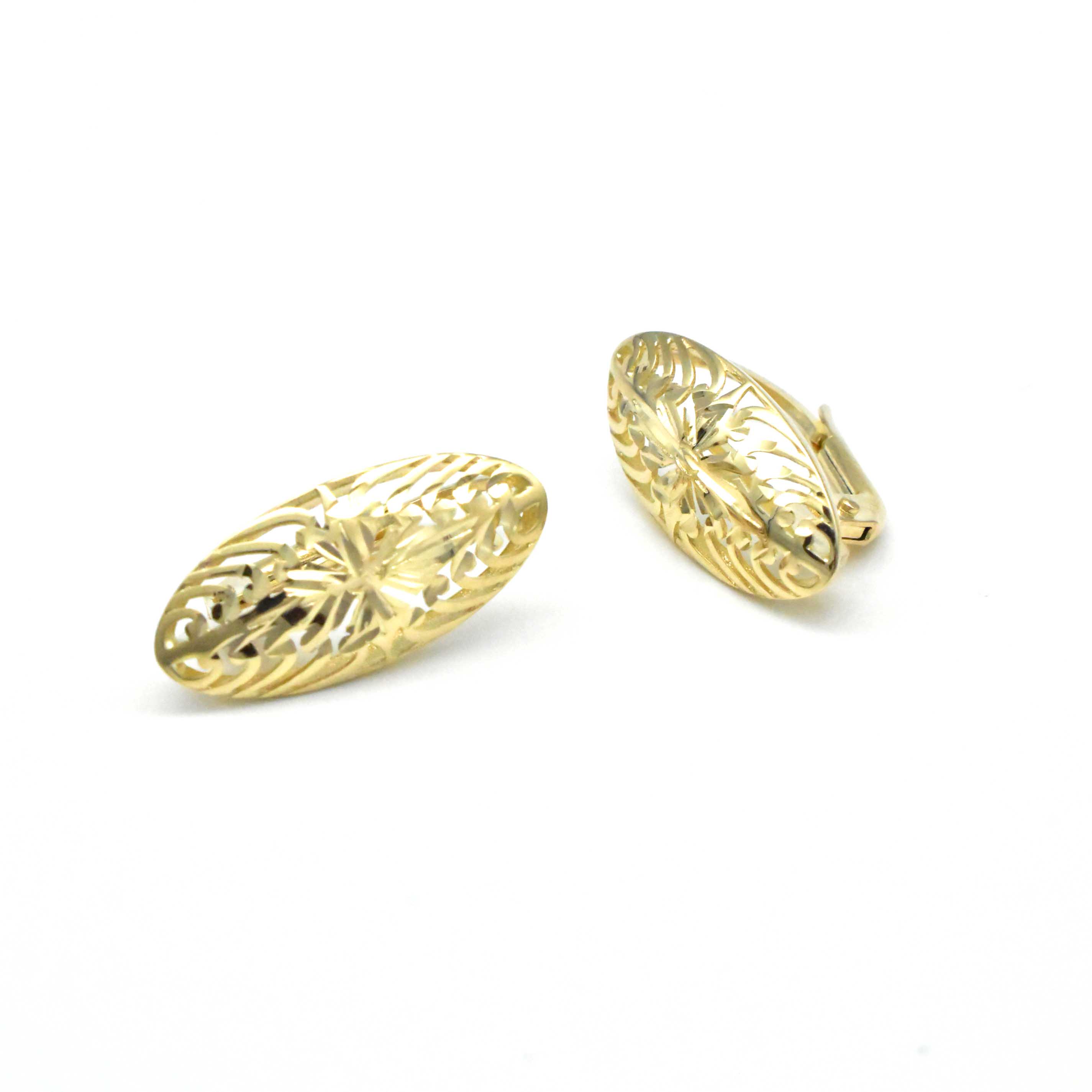 Ажурни златни обеци Aurora Lace 14K - 2.42гр
