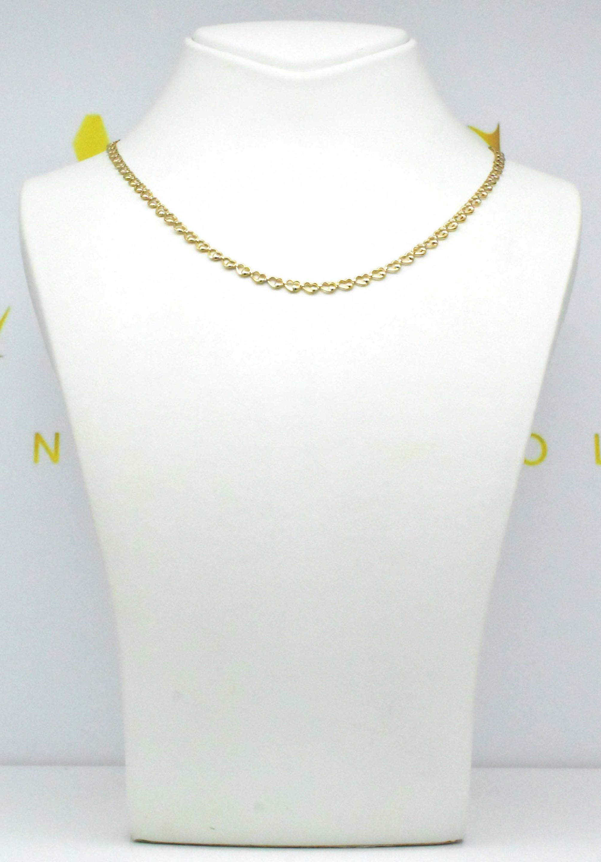 златен синджир със сърца 14k Avangard Gold