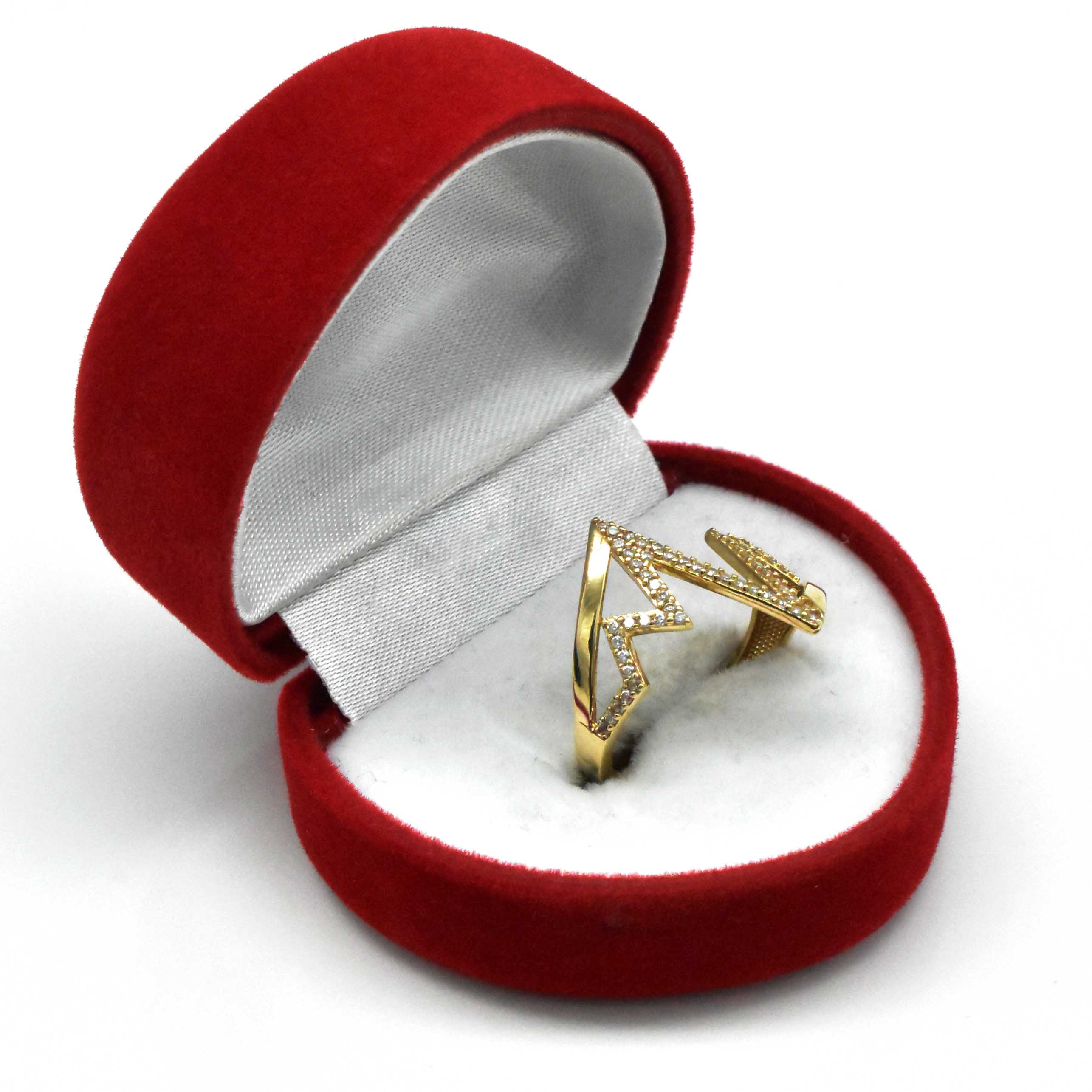 златен дамски пръстен геометричен с цирконий 14k Avangard Gold