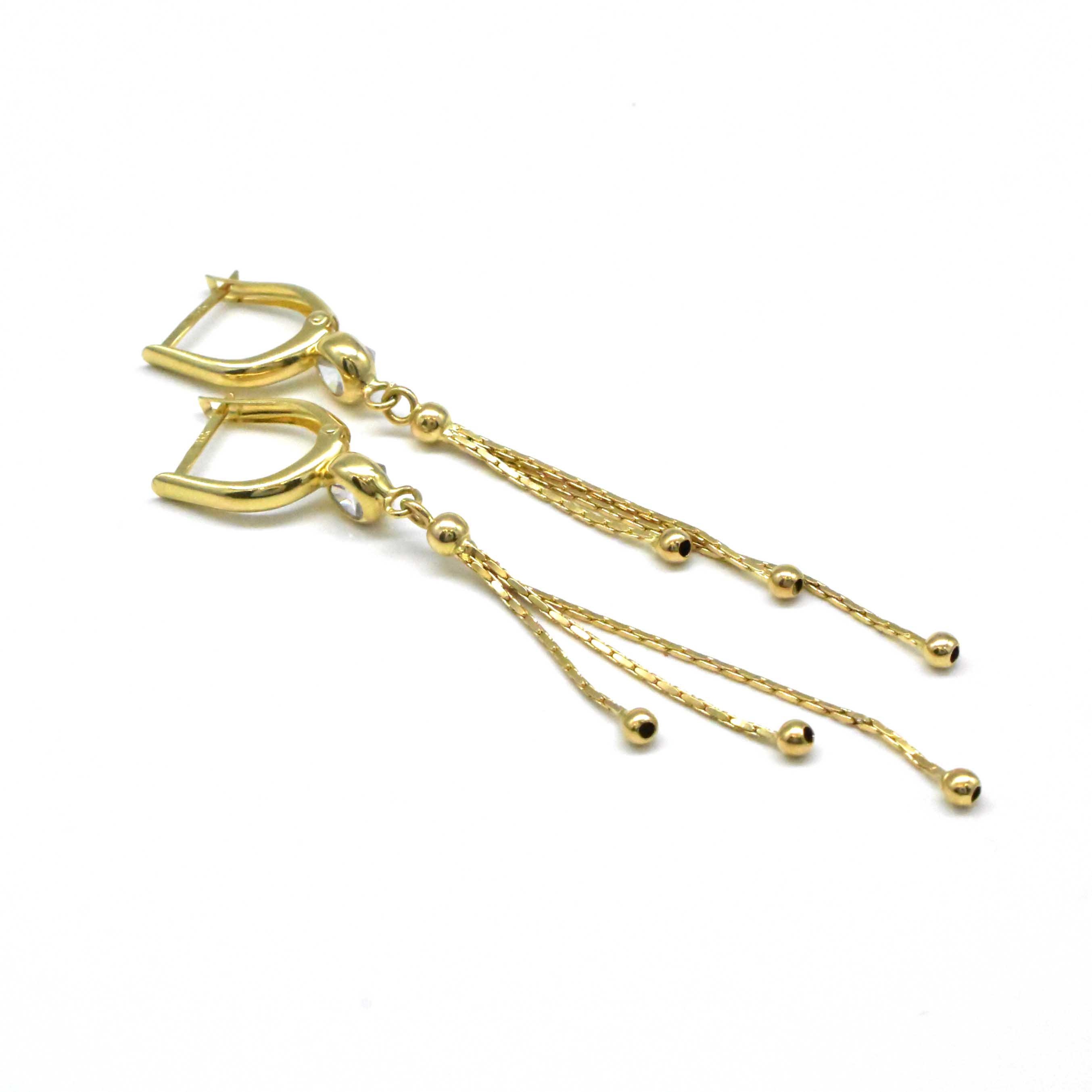 златни висящи обеци 14k Avangard Gold