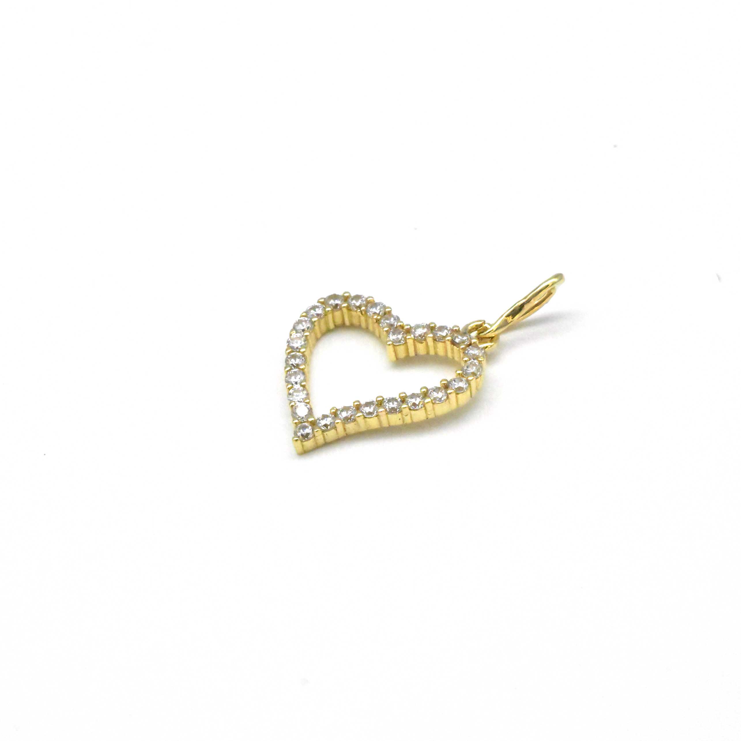 златна висулка heart с камъни 14k
