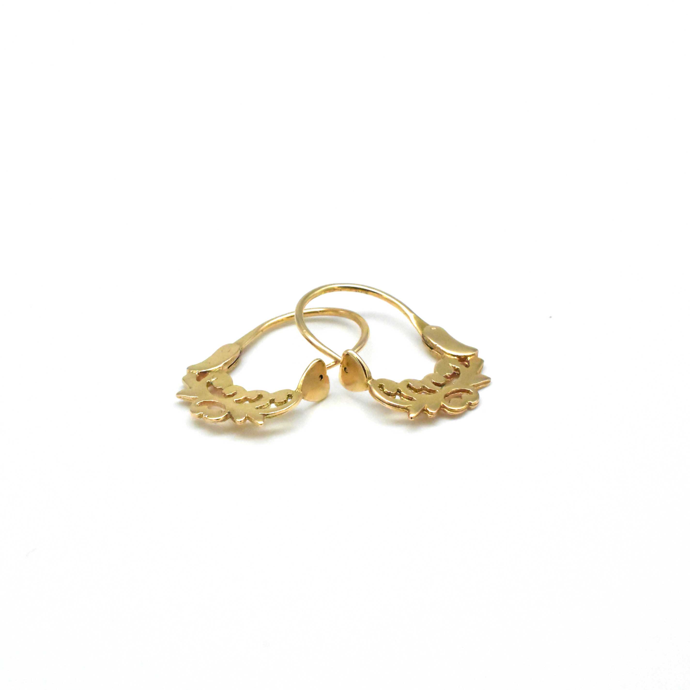 златни обеци fish design 14k
