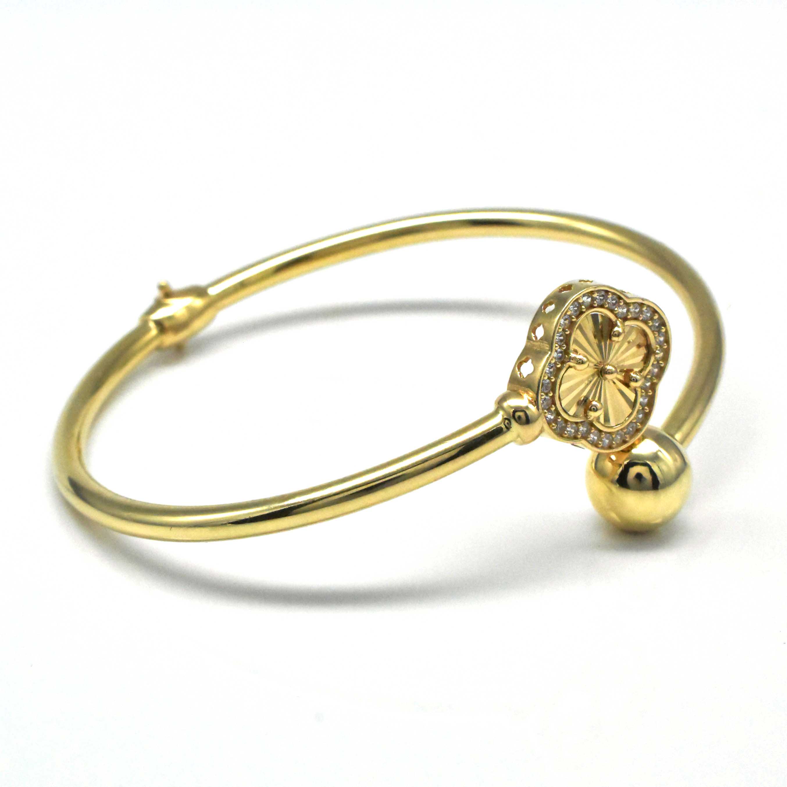 златна гривна детелина с камъни 14k Avangard Gold