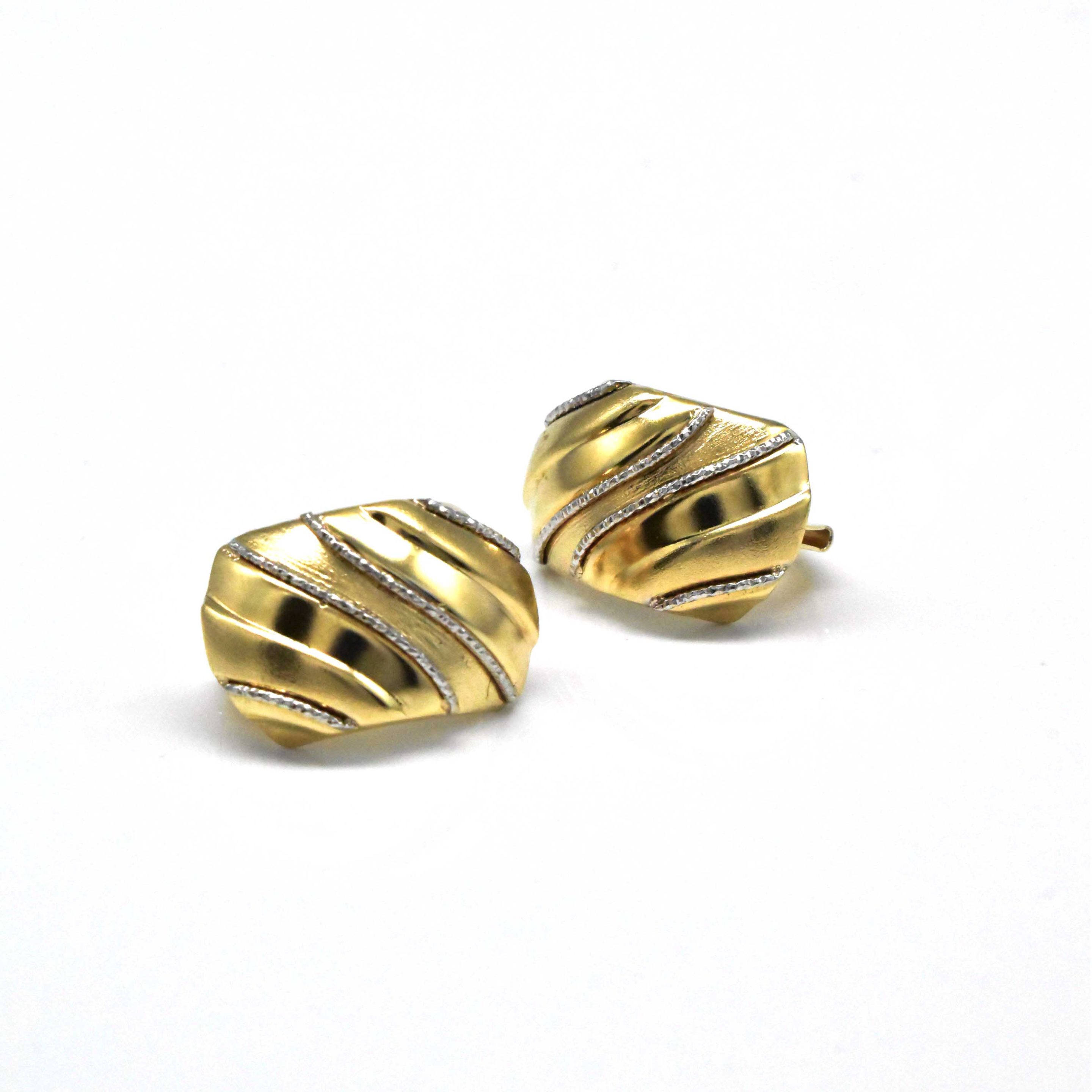 златни дамски обеци с щифт 14k Avangard Gold