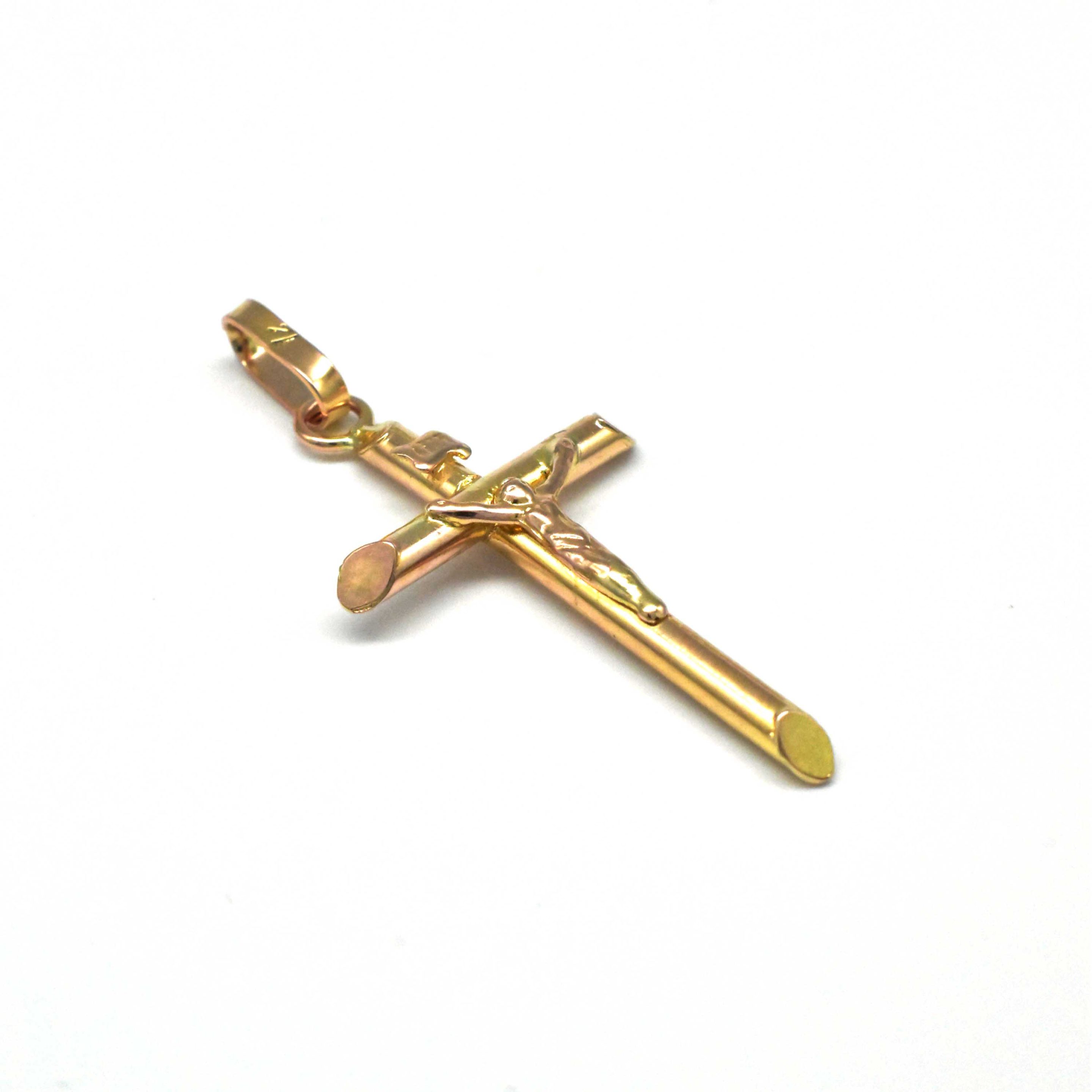 златна висулка кръст с Исус 14k Avangard Gold