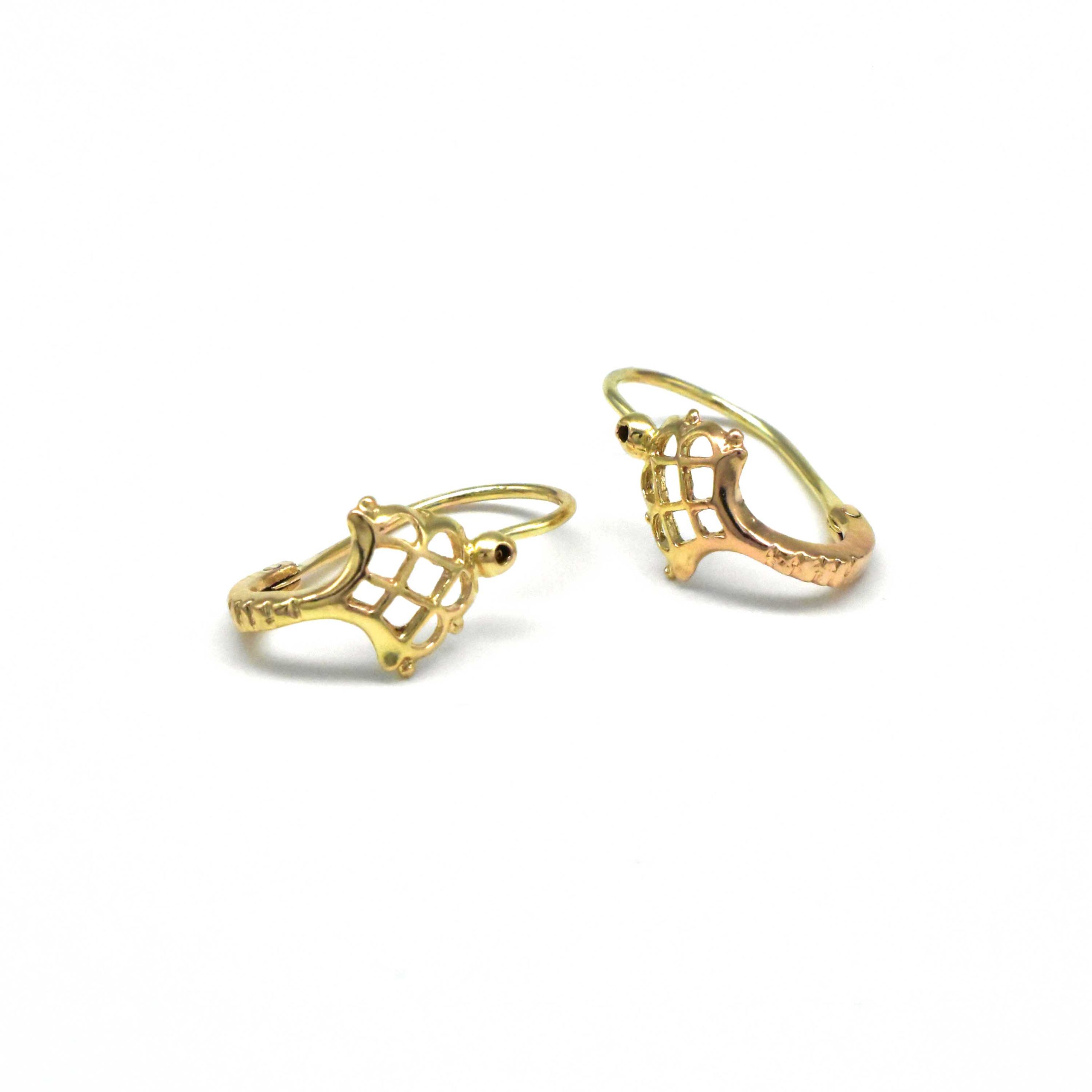 златни обеци костенурка 14K