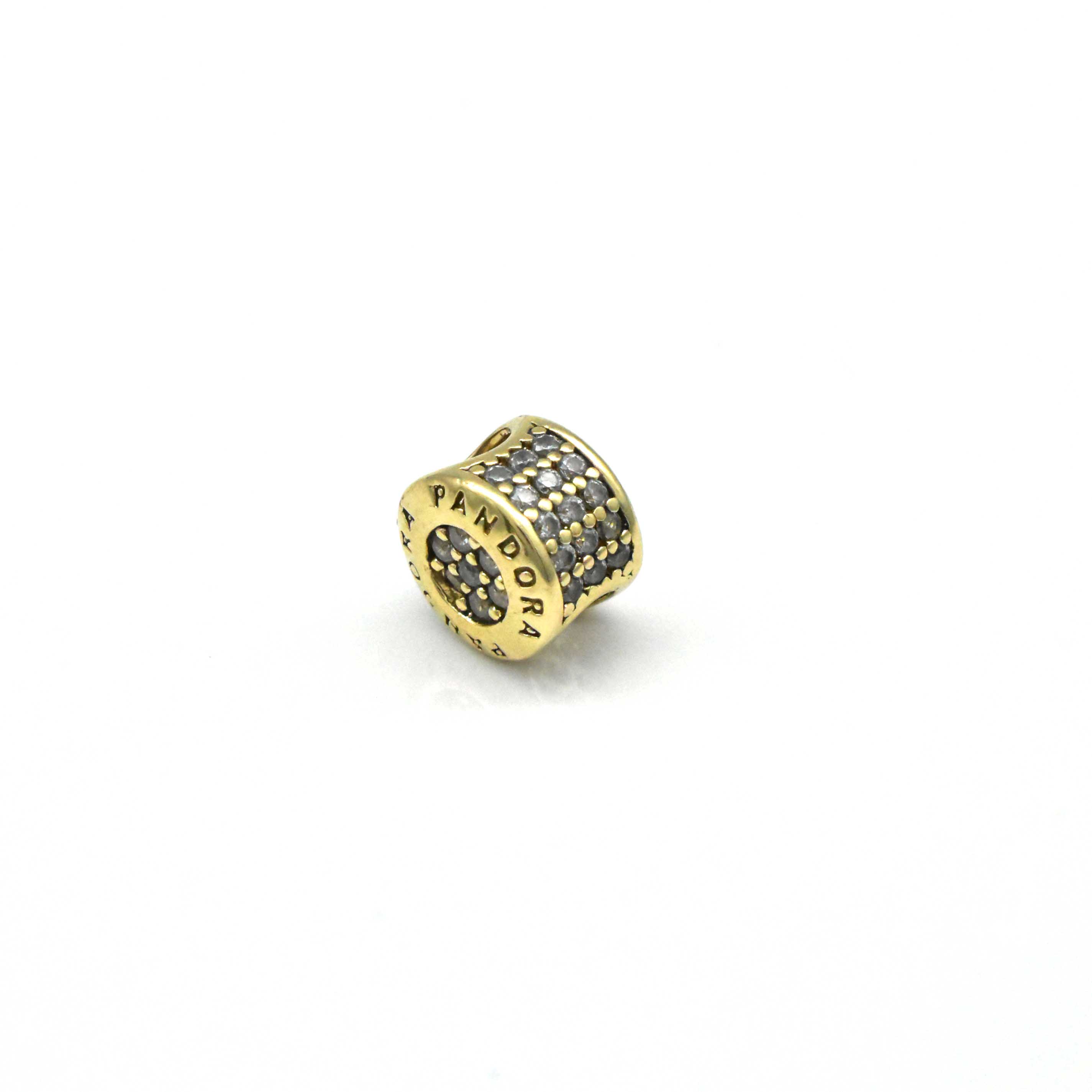 златен талисман за гривна тип пандора 14k с бели камъни avangard gold