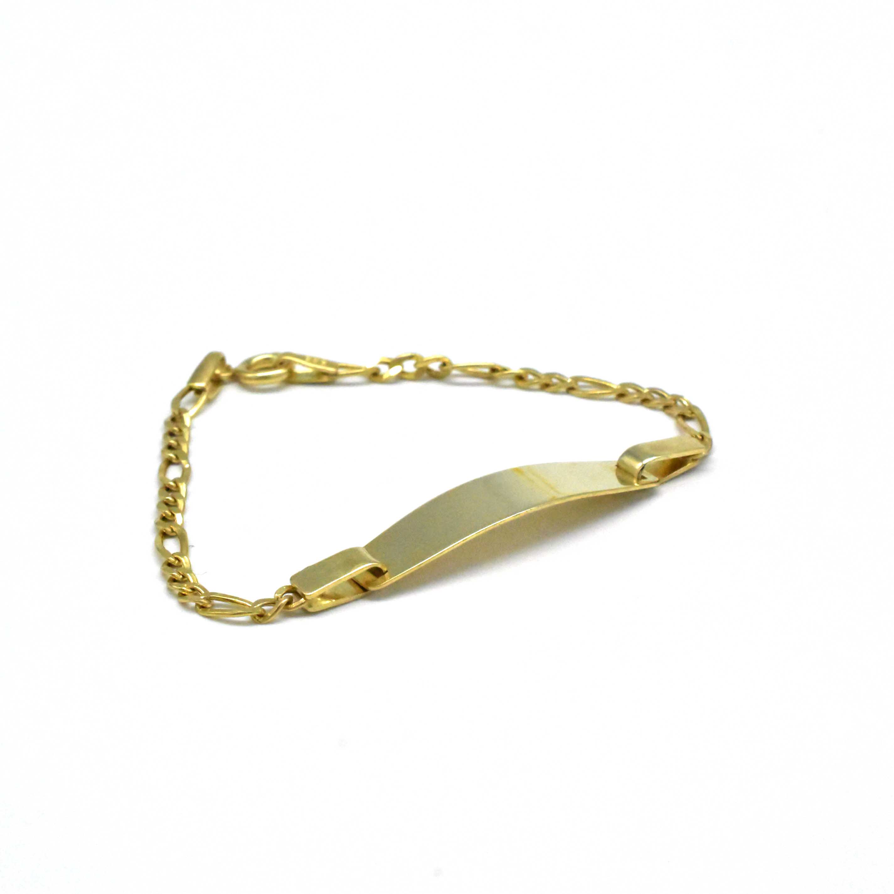 детска златна гривна с плочка 14k Avangard Gold