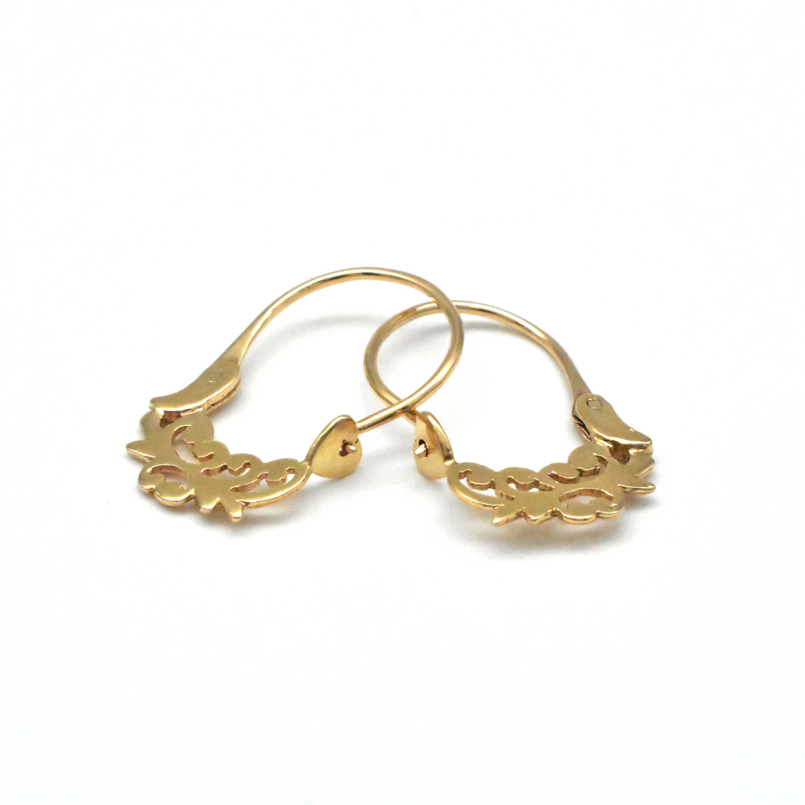леки златни обеци за деца 14k