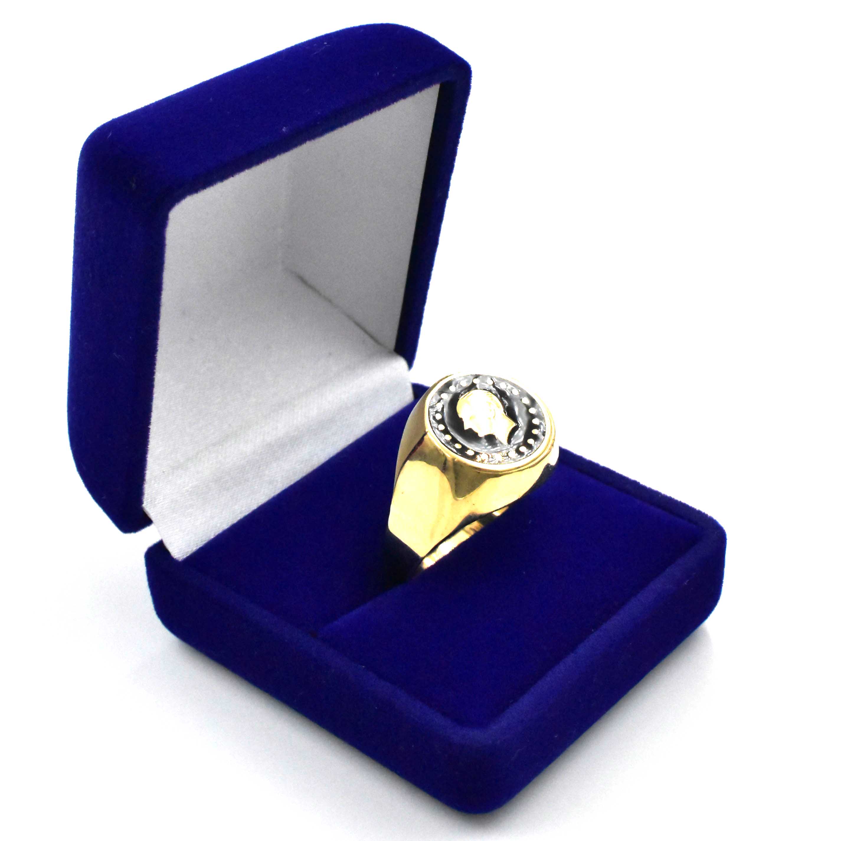 Класически signet мъжки златен пръстен 14K