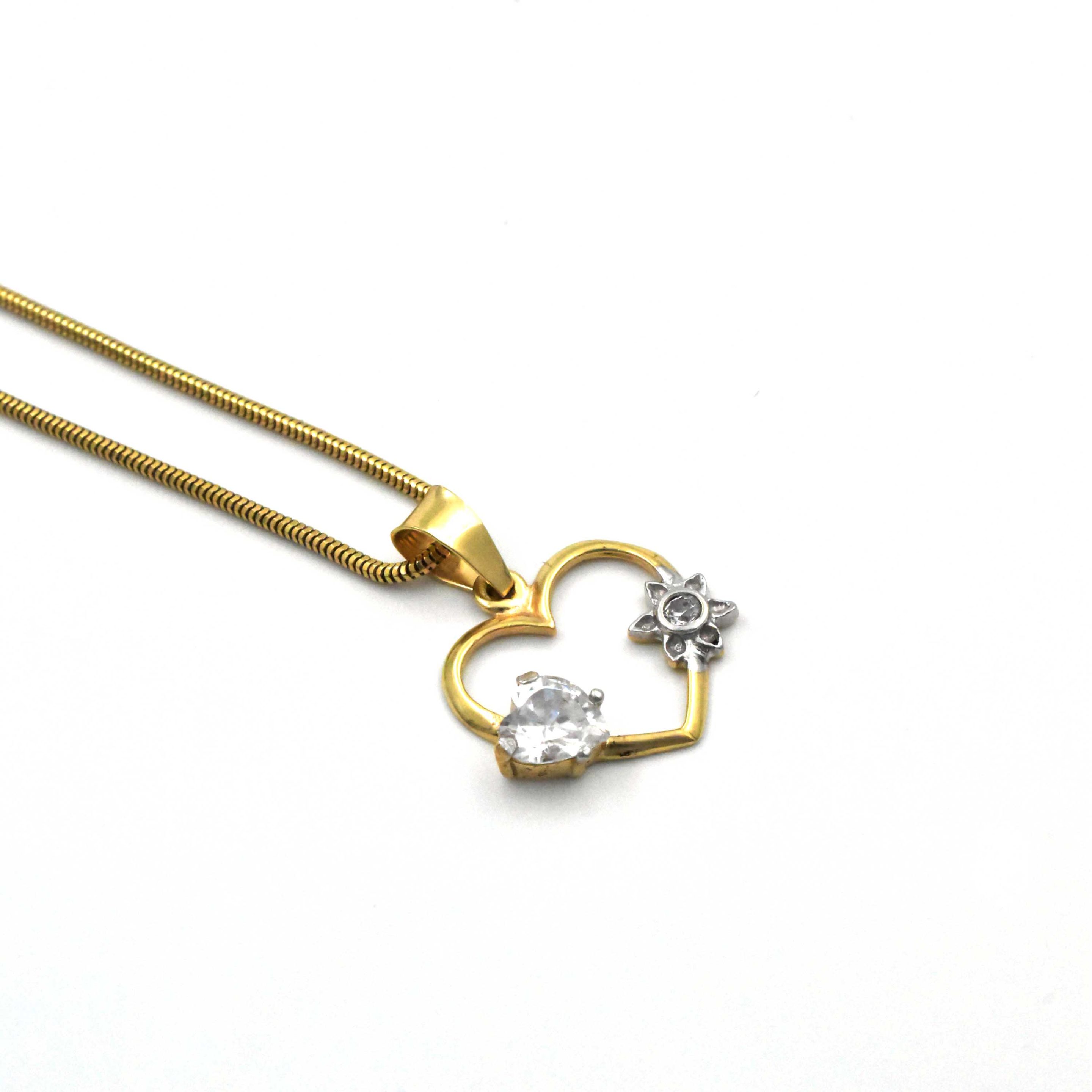Дамска висулка сърце от жълто злато 14K