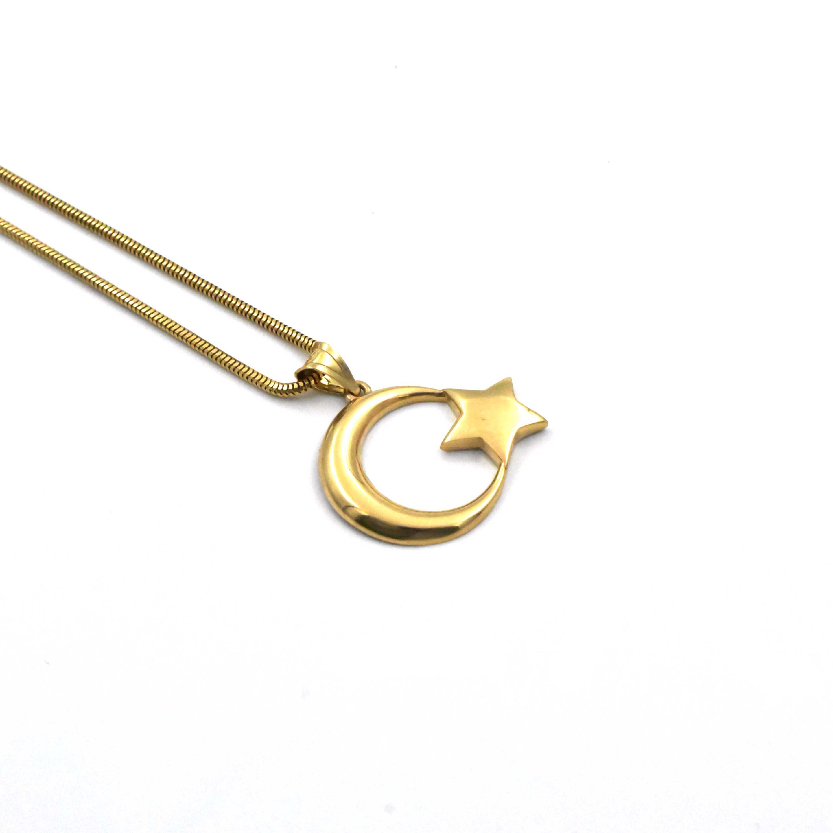 Златна висулка Avangard Gold луна и звезда