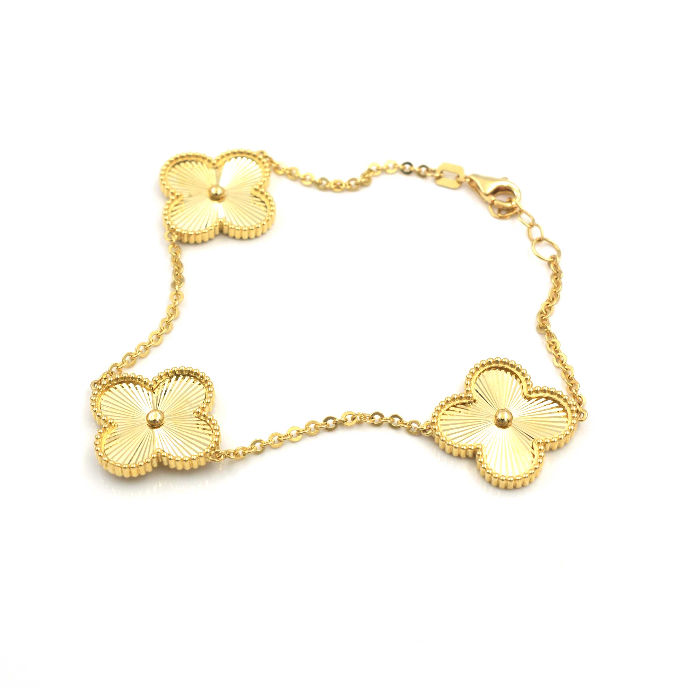 Златна гривна Clover Gold 6.14 гр с детелини 1.7 см