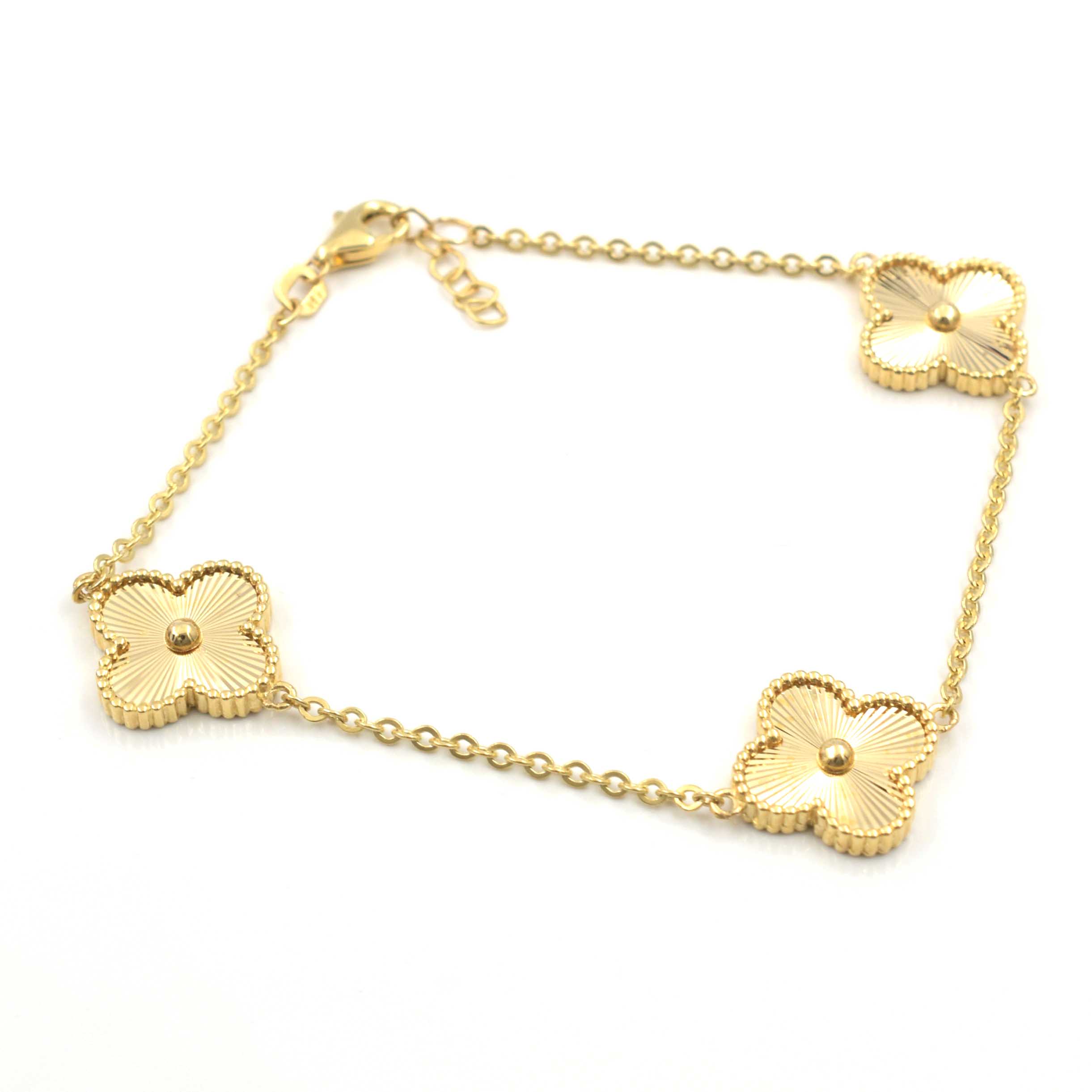 Дамска златна гривна Clover Gold 14К с три детелини