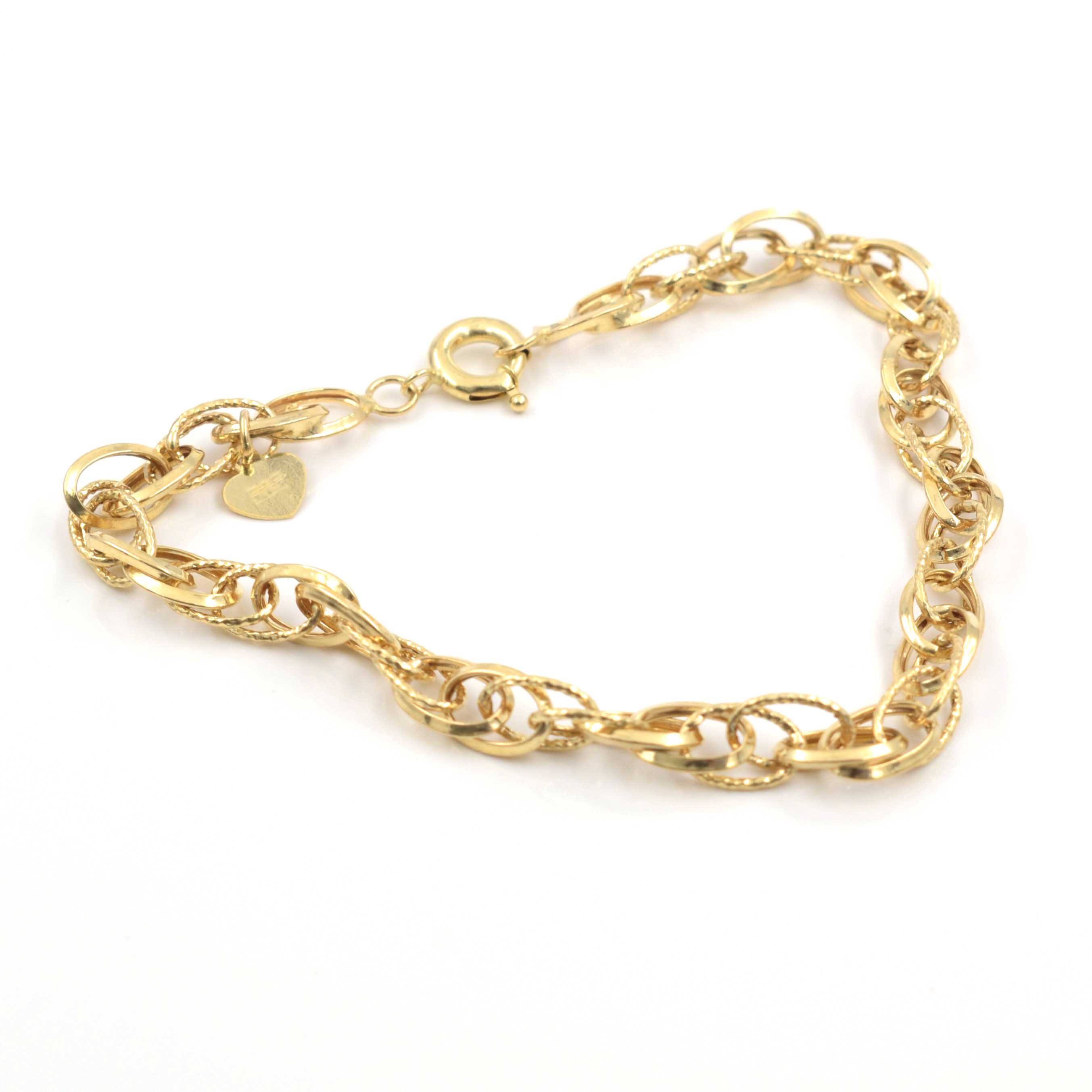 Дамска златна гривна Oval Twist 14К с дължина 21 см