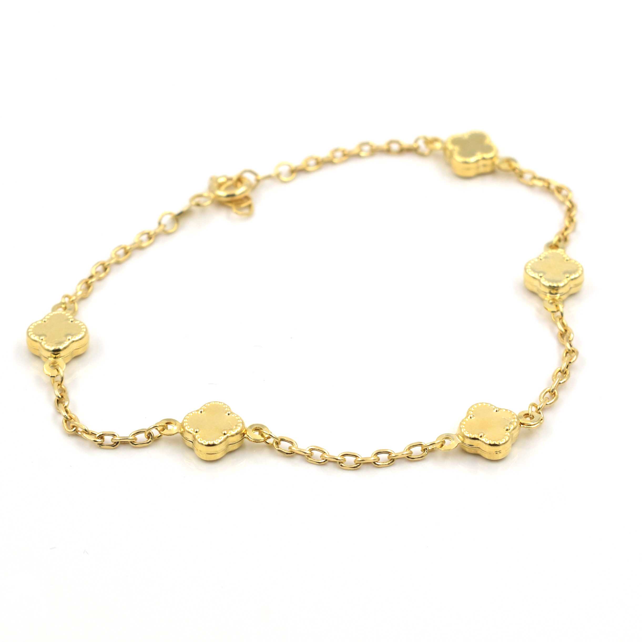 Златна гривна Clover Gold 14К с пет малки детелини