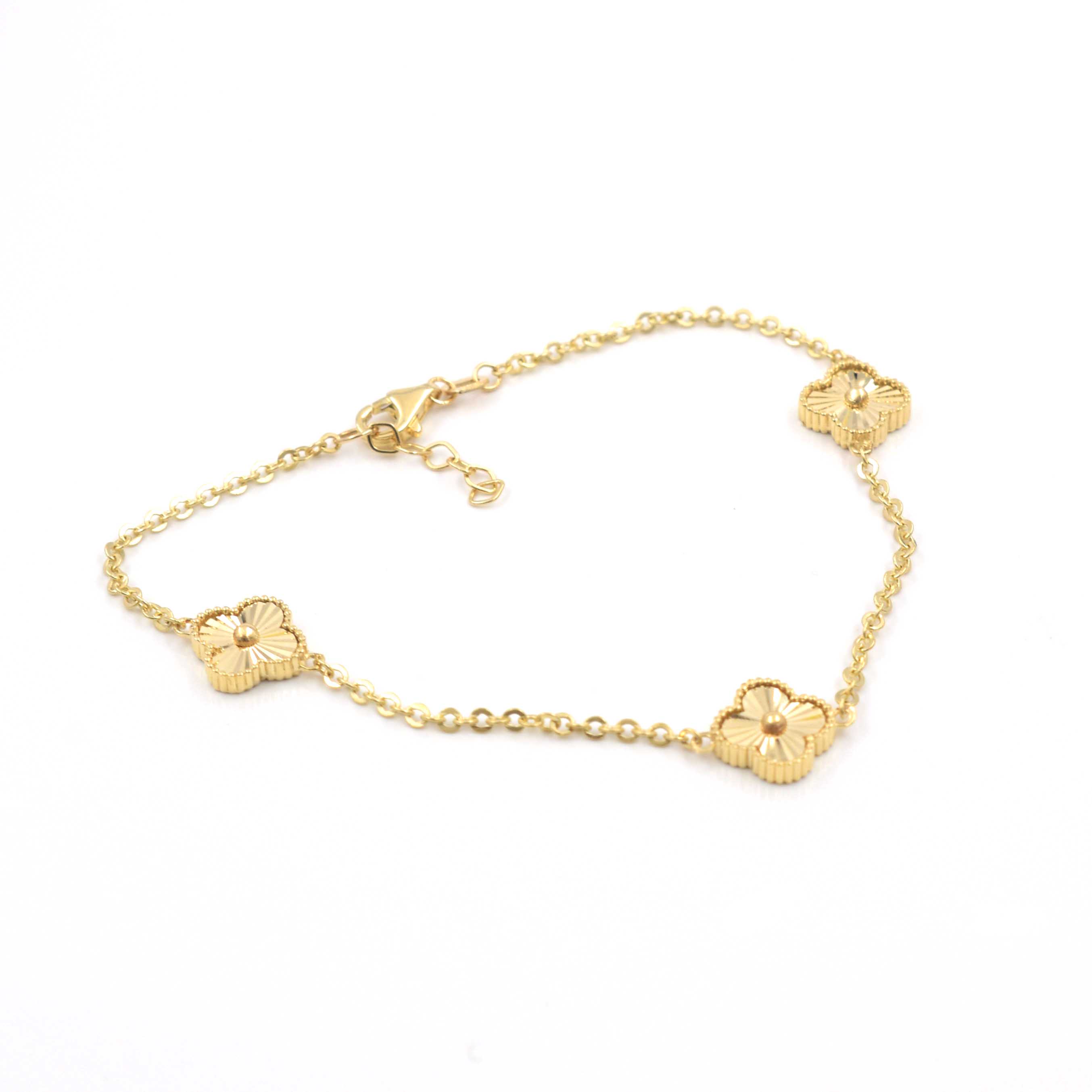 Дамска златна гривна Clover Gold 14К с три детелини